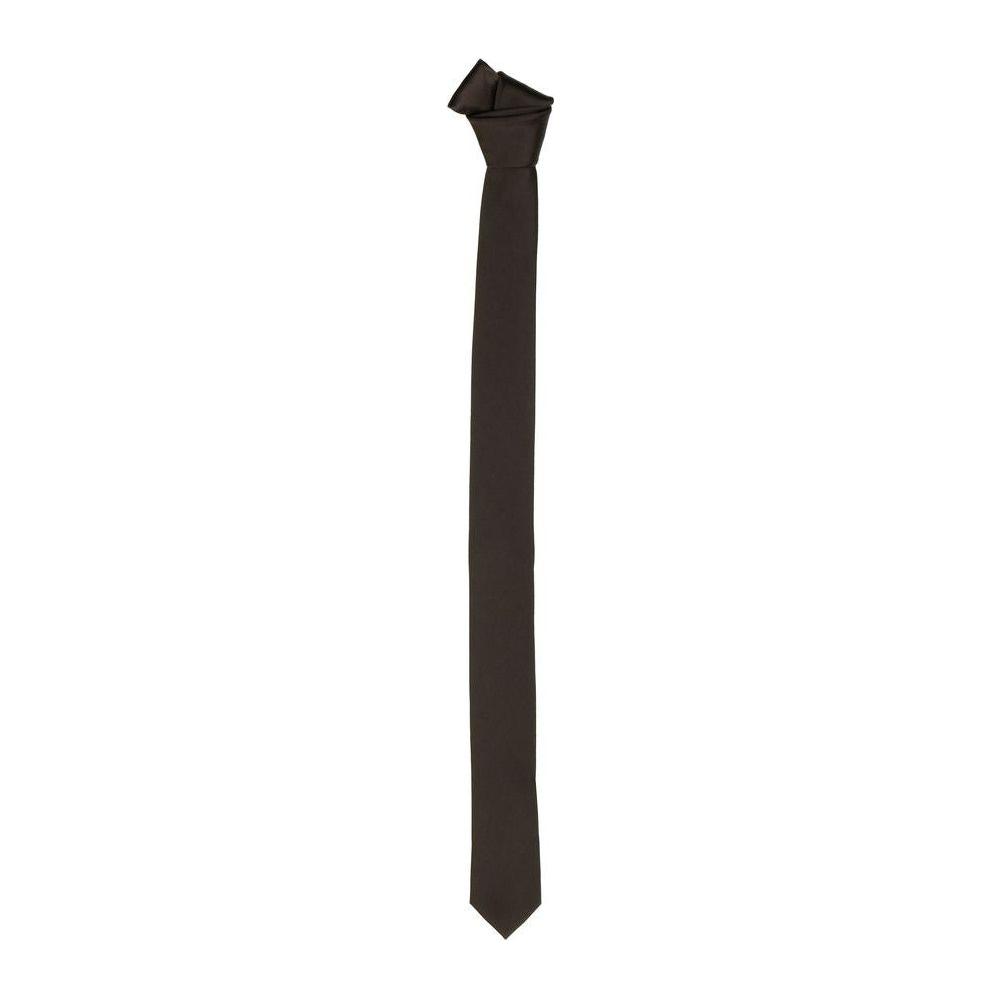Emilio Romanelli Elegant Burgundy Silk Slim Tie - 40mm Emilio Romanelli Dark Slate Gray