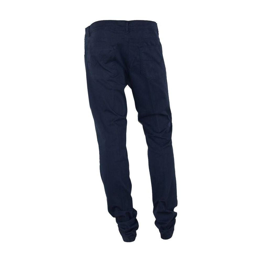 Made in Italy Blue Cotton Men's Trouser