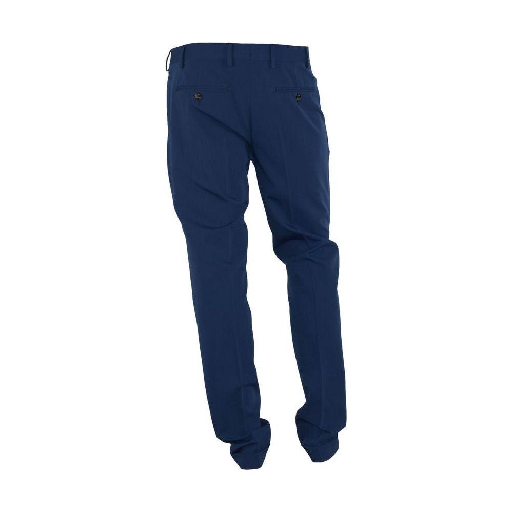 Made in Italy Blue Polyester Men's Trouser