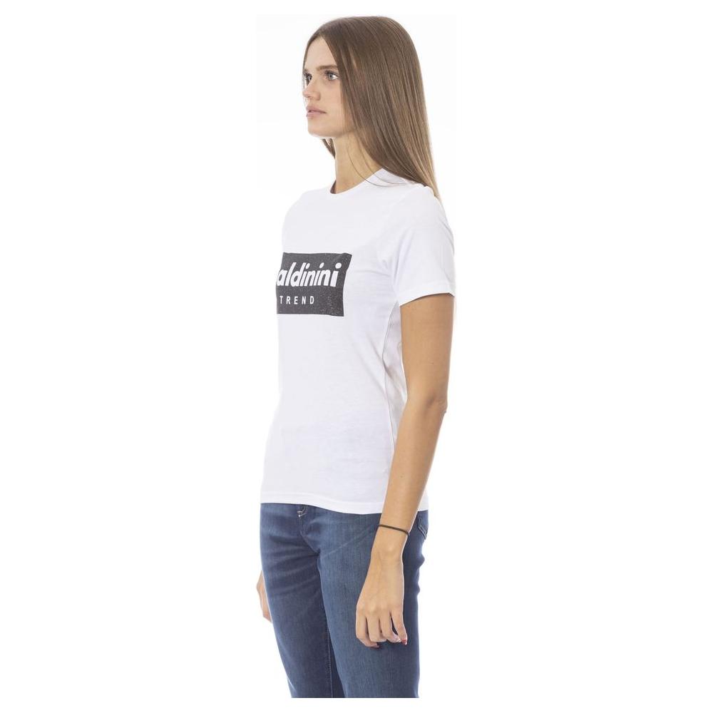 Baldinini Trend White Cotton Women T-Shirt Baldinini Trend Light Gray