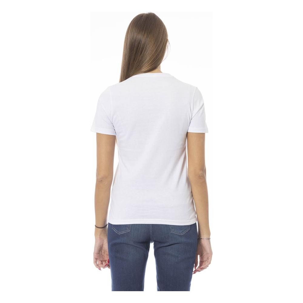 Baldinini Trend White Cotton Women T-Shirt Baldinini Trend Dark Slate Gray