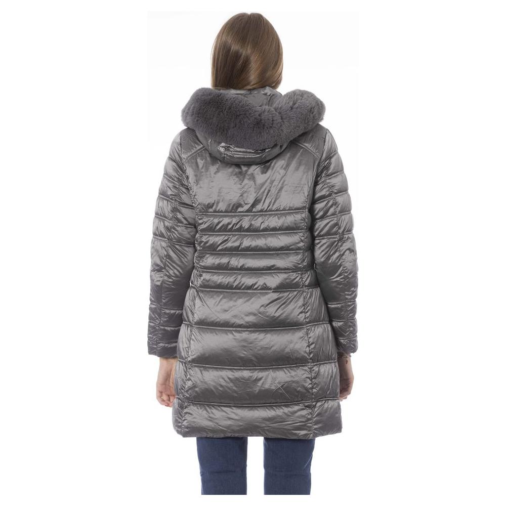 Baldinini Trend Gray Polyester Women Jacket Baldinini Trend Dim Gray