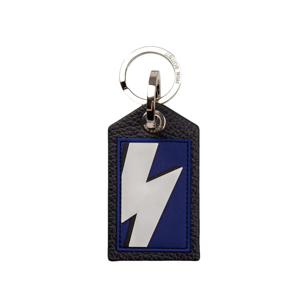 Neil Barrett Blue Leather Men Keychain Neil Barrett Light Gray