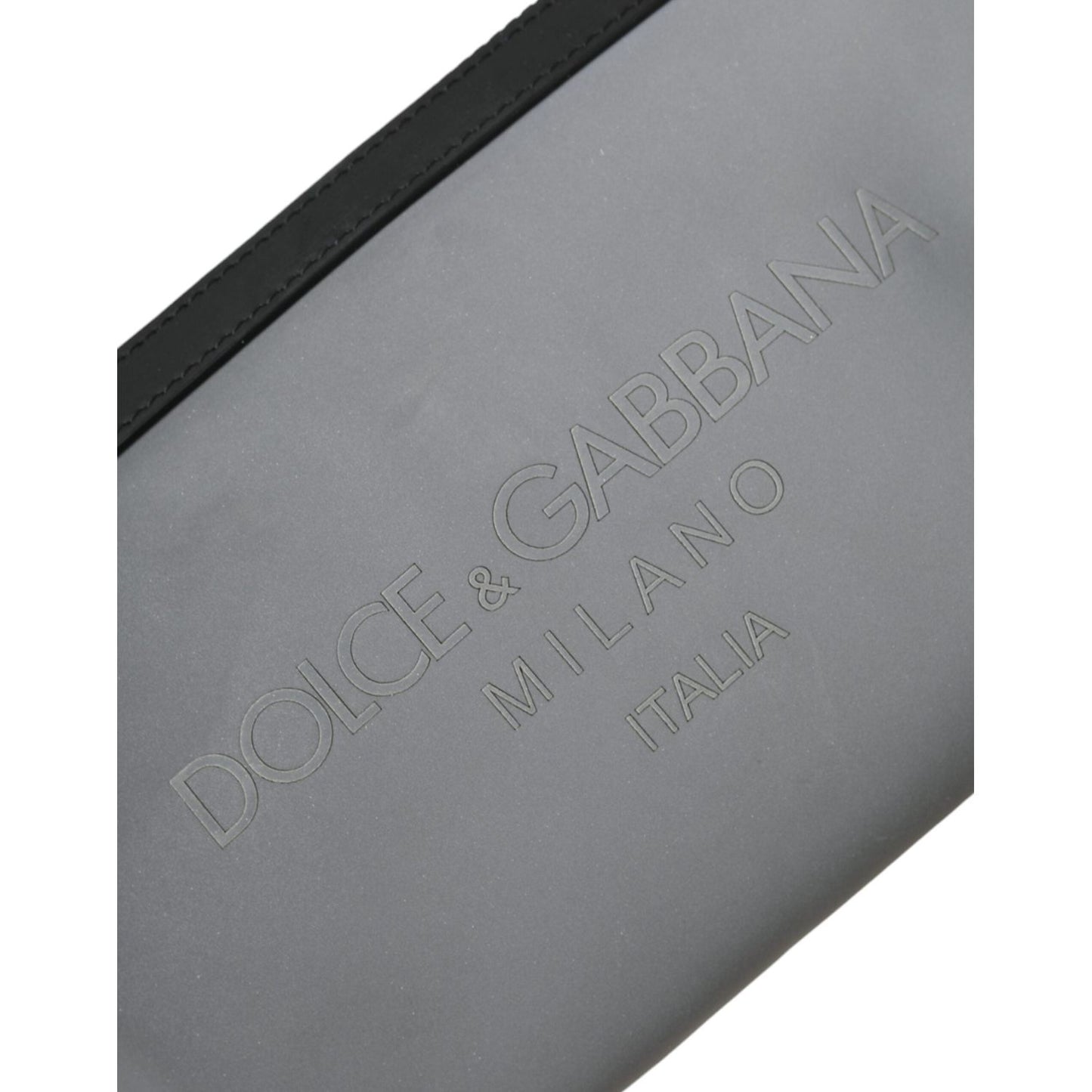 Dolce & Gabbana Gray Neoprene Logo Zip Waist Fanny Pack Belt Pouch Bag Dolce & Gabbana Light Slate Gray