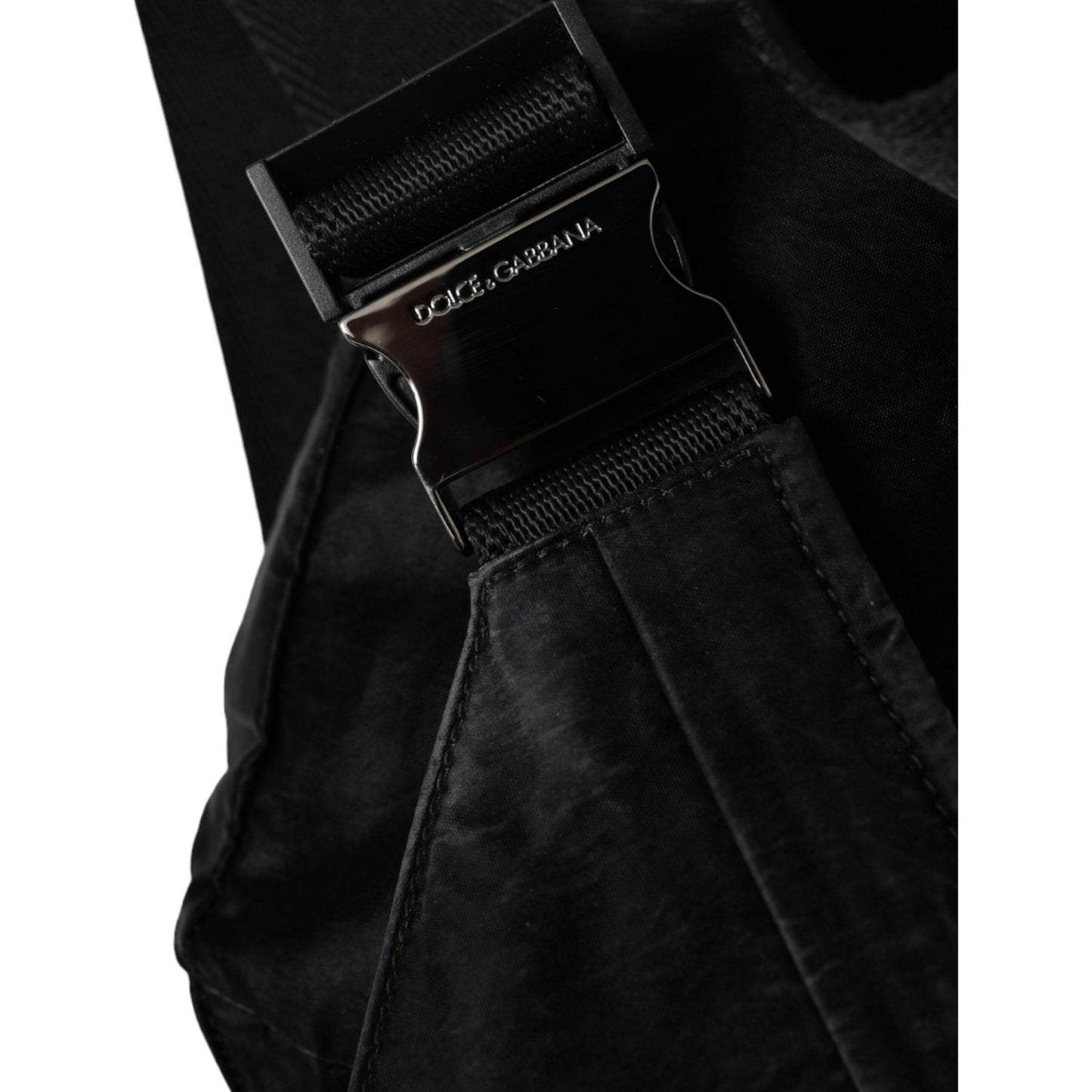 Dolce & Gabbana Black Nylon Logo Plaque Belt Waist Fanny Pack Bag Dolce & Gabbana Black