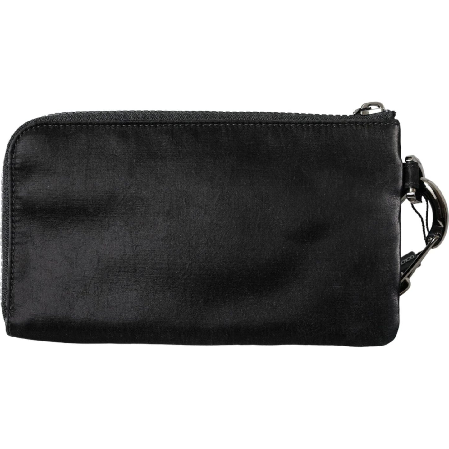 Dolce & Gabbana Black Nylon Logo Plaque Keyring Pouch Clutch Bag Dolce & Gabbana Dark Slate Gray