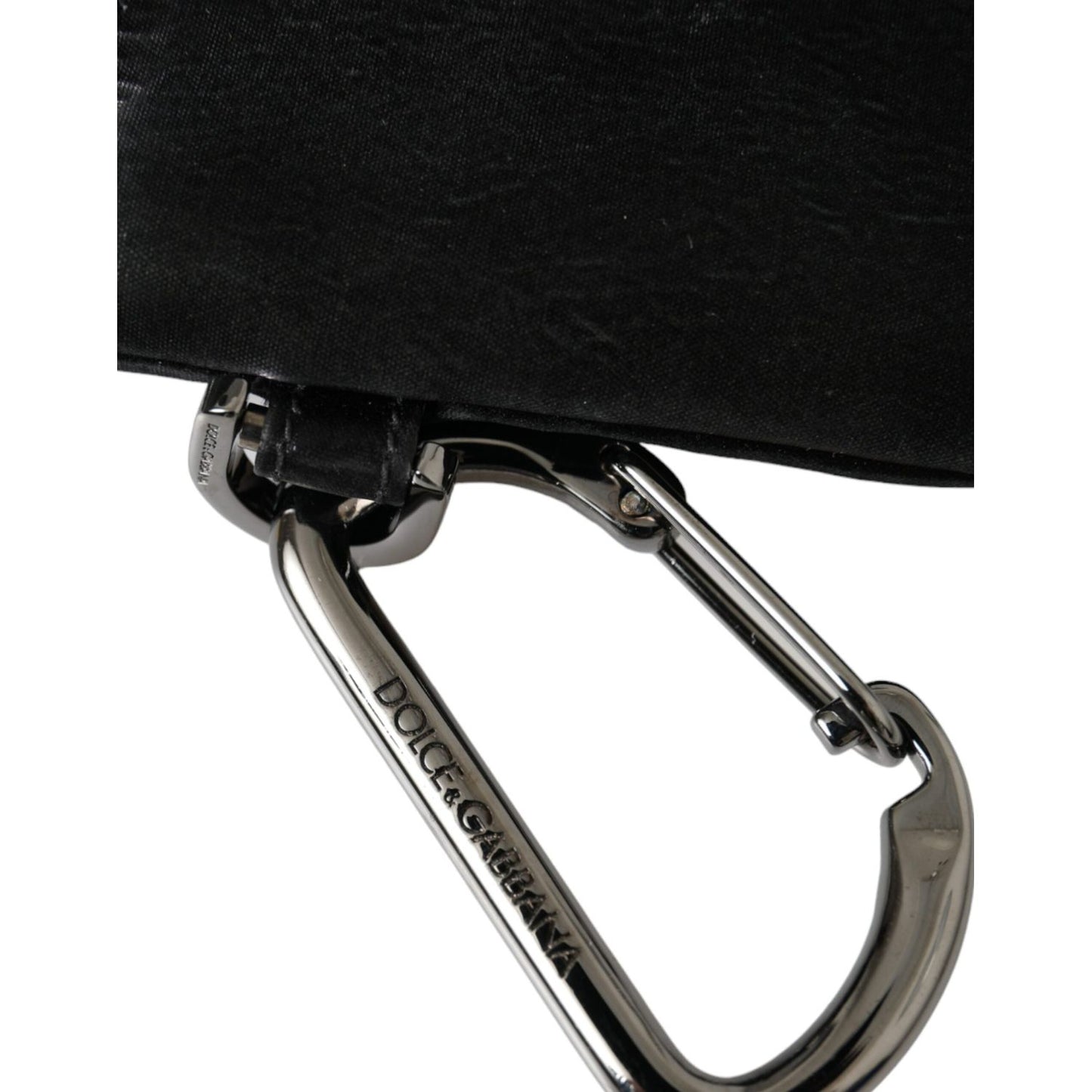 Dolce & Gabbana Black Nylon Logo Plaque Keyring Pouch Clutch Bag Dolce & Gabbana Black