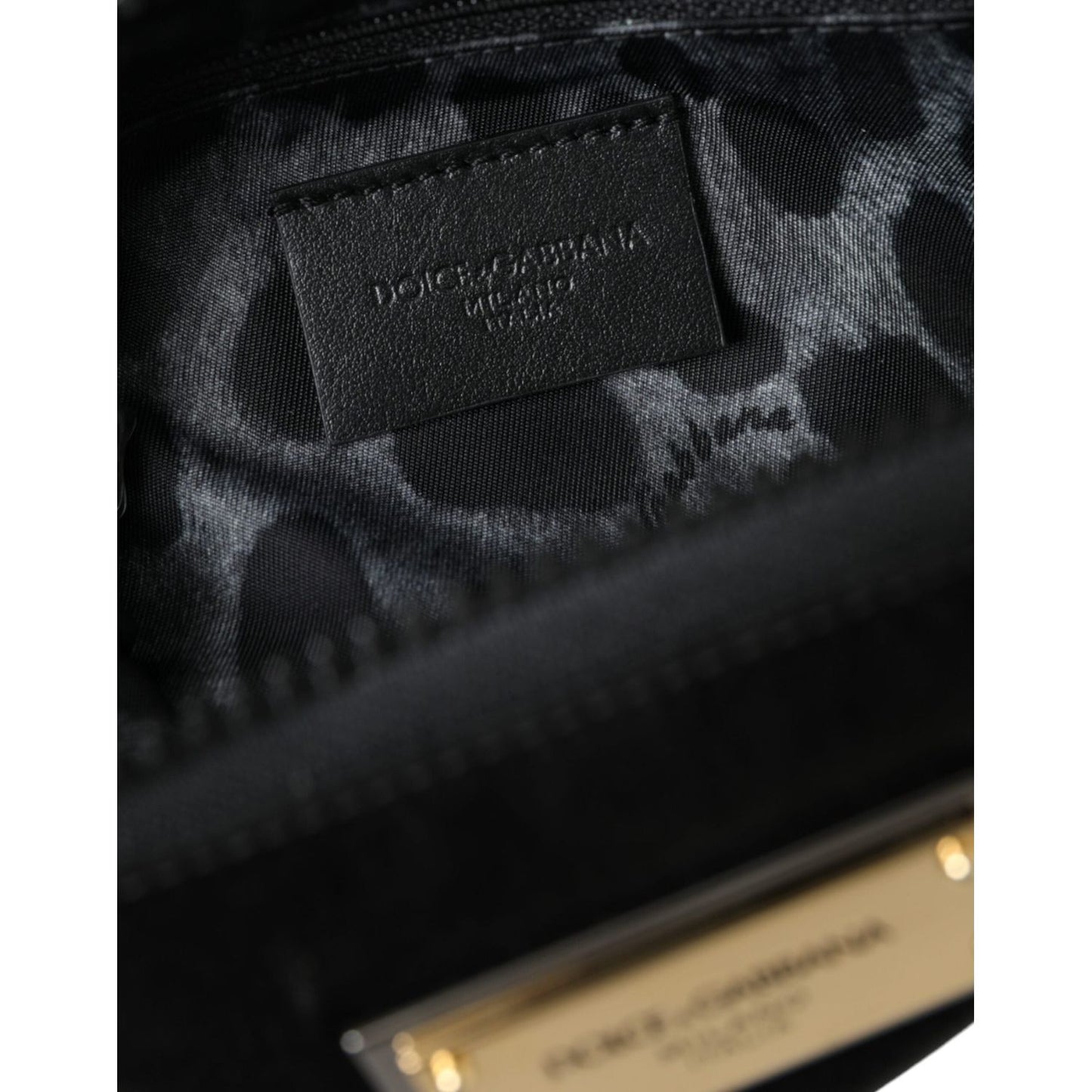 Dolce & Gabbana Black Nylon Logo Plaque Keyring Pouch Clutch Bag Dolce & Gabbana Black
