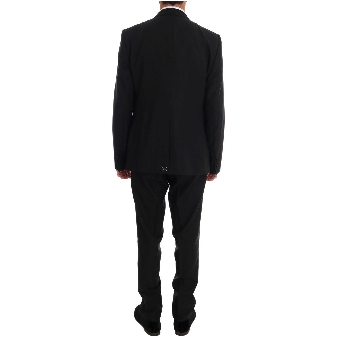 Dolce & Gabbana Elegant Black Wool Three-Piece Suit Suit Dolce & Gabbana Black
