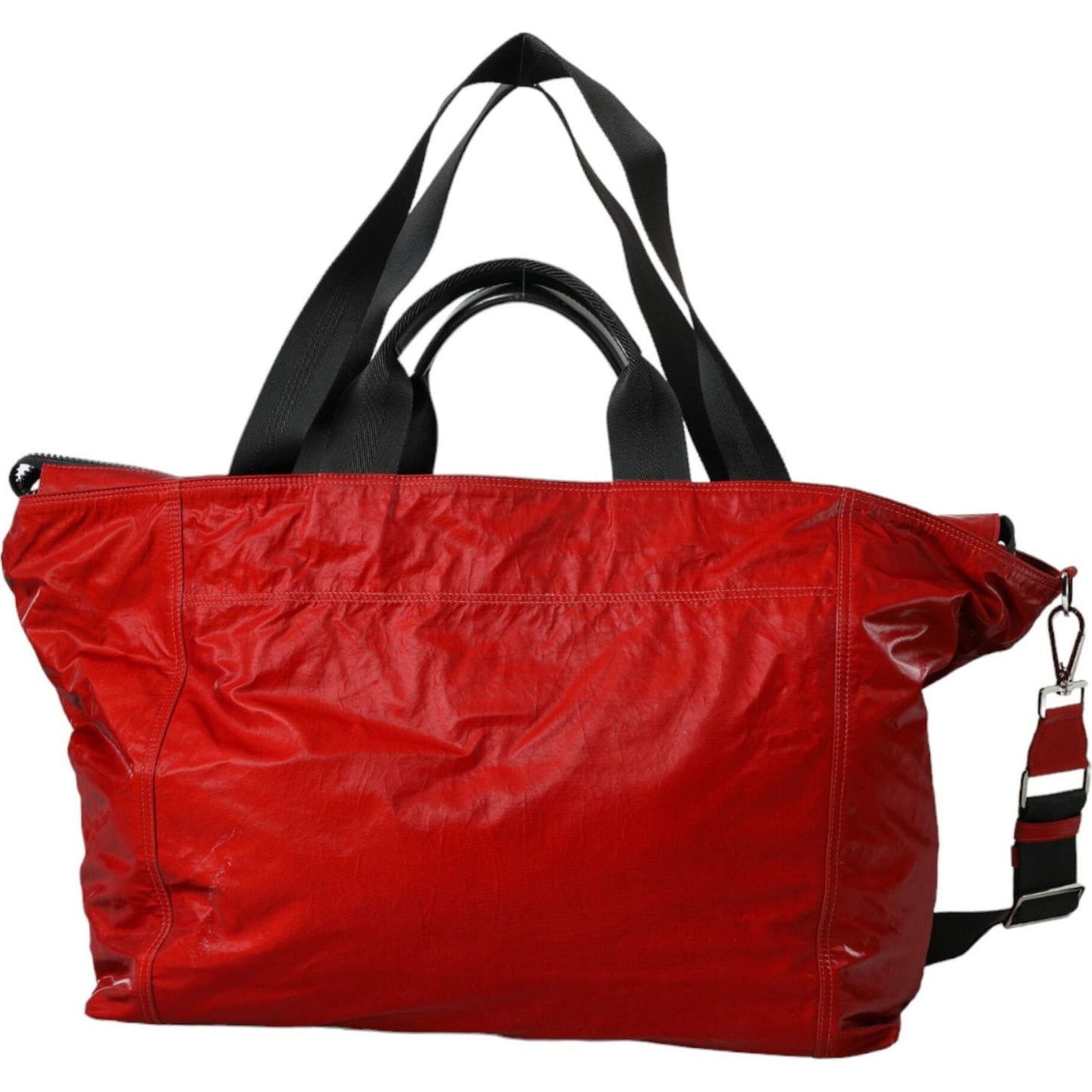 Dolce & Gabbana Red Nylon Calfskin Hand Shoulder Duffel Bag Dolce & Gabbana Firebrick
