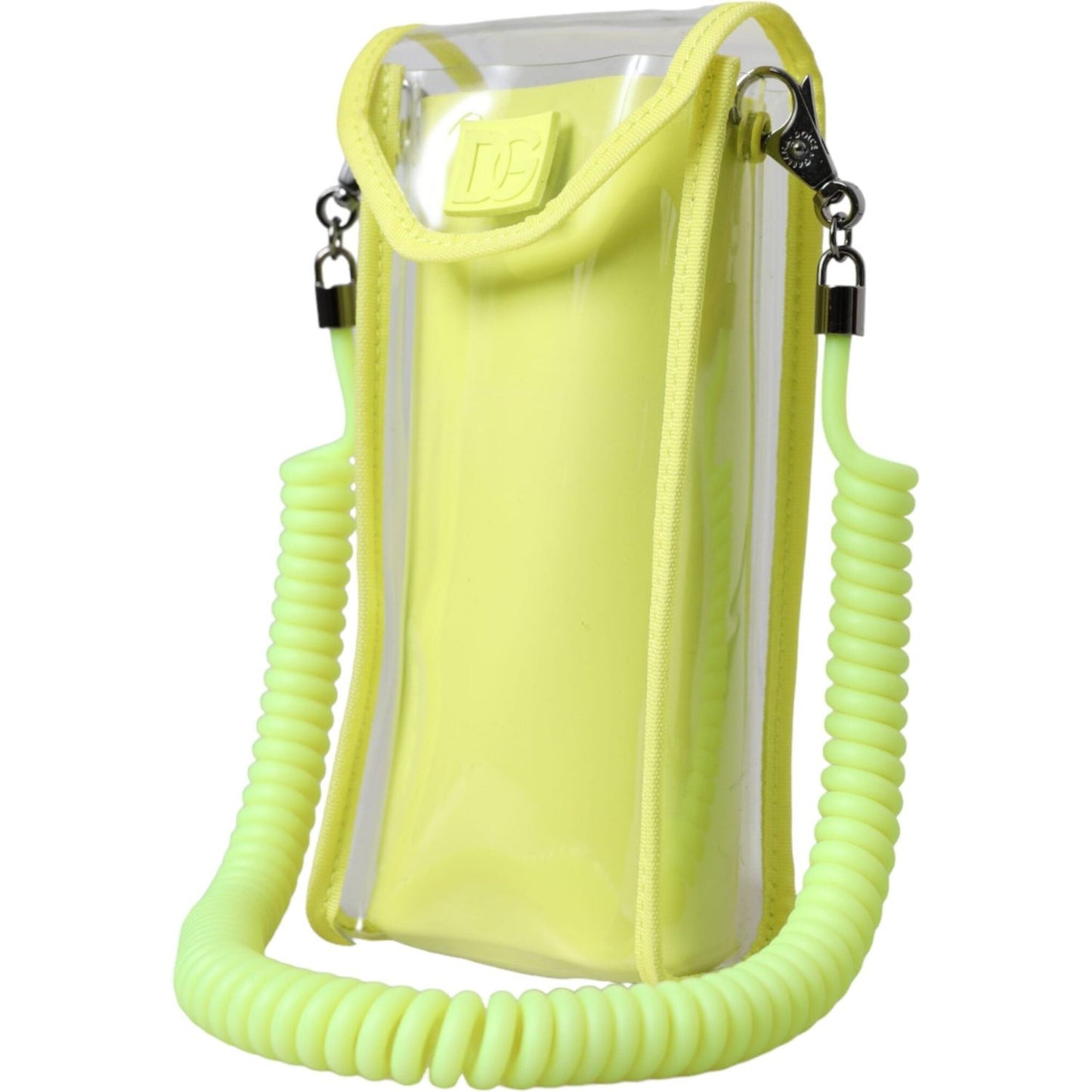 Dolce & Gabbana Yellow Green Plastic DG Logo Neck Strap Cardholder Wallet Dolce & Gabbana Light Goldenrod