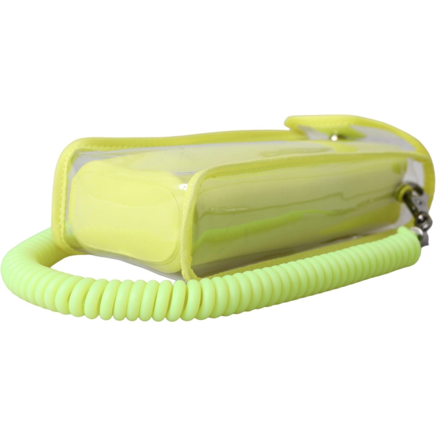 Dolce & Gabbana Yellow Green Plastic DG Logo Neck Strap Cardholder Wallet Dolce & Gabbana Dark Khaki