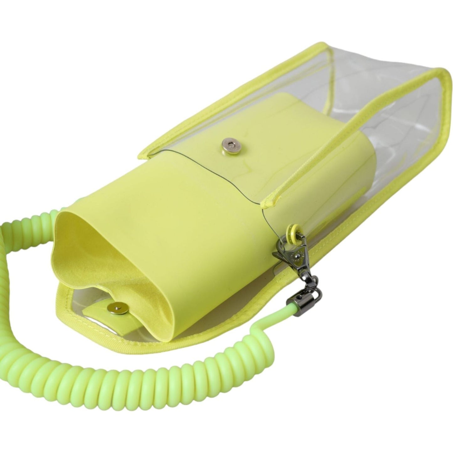 Dolce & Gabbana Yellow Green Plastic DG Logo Neck Strap Cardholder Wallet Dolce & Gabbana Dark Khaki