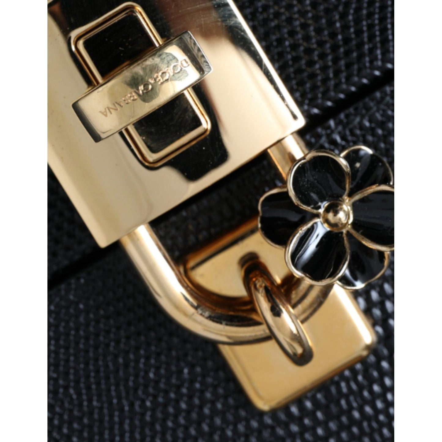 Dolce & Gabbana Black Lizard Embossed Calfskin Leather Double Box Bag Dolce & Gabbana Tan