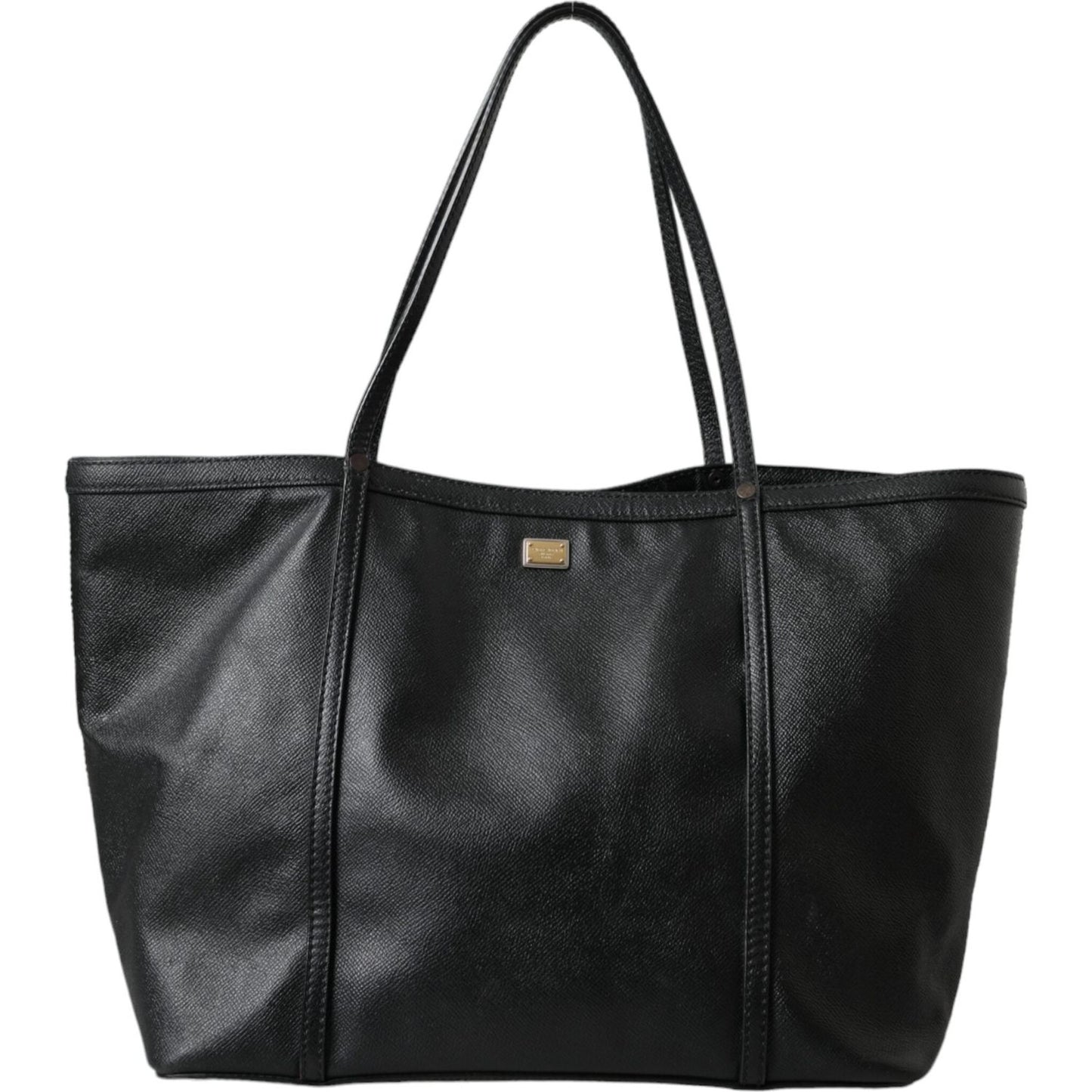 Dolce & Gabbana Black Leather Miss Escape Shopping Tote Women Bag Dolce & Gabbana Dark Slate Gray
