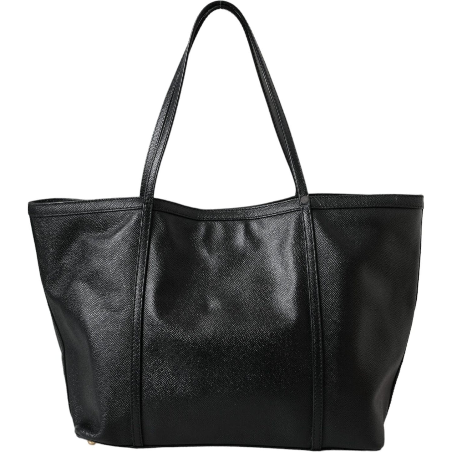 Dolce & Gabbana Black Leather Miss Escape Shopping Tote Women Bag Dolce & Gabbana Dark Slate Gray