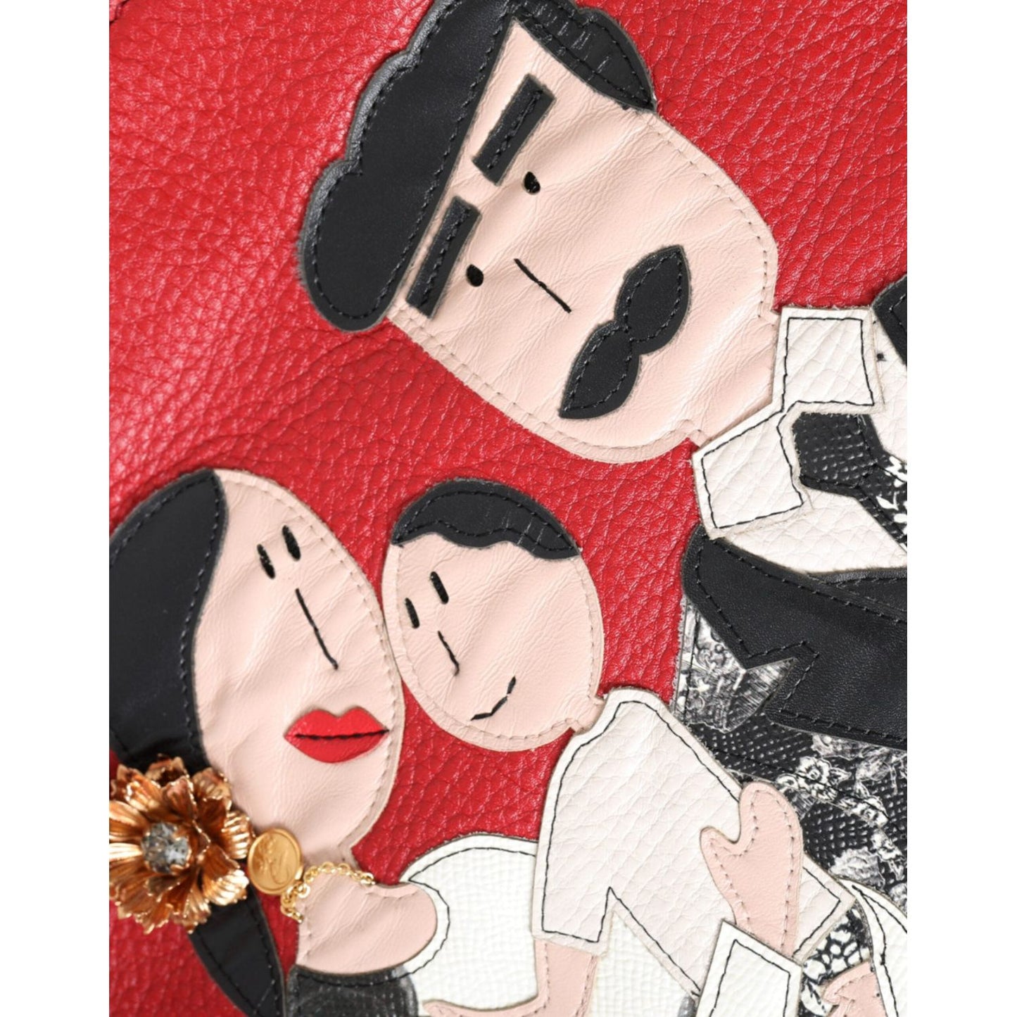 Dolce & Gabbana Red Leather #DGFamily Patch Shopping Tote Bag Dolce & Gabbana Dark Slate Gray