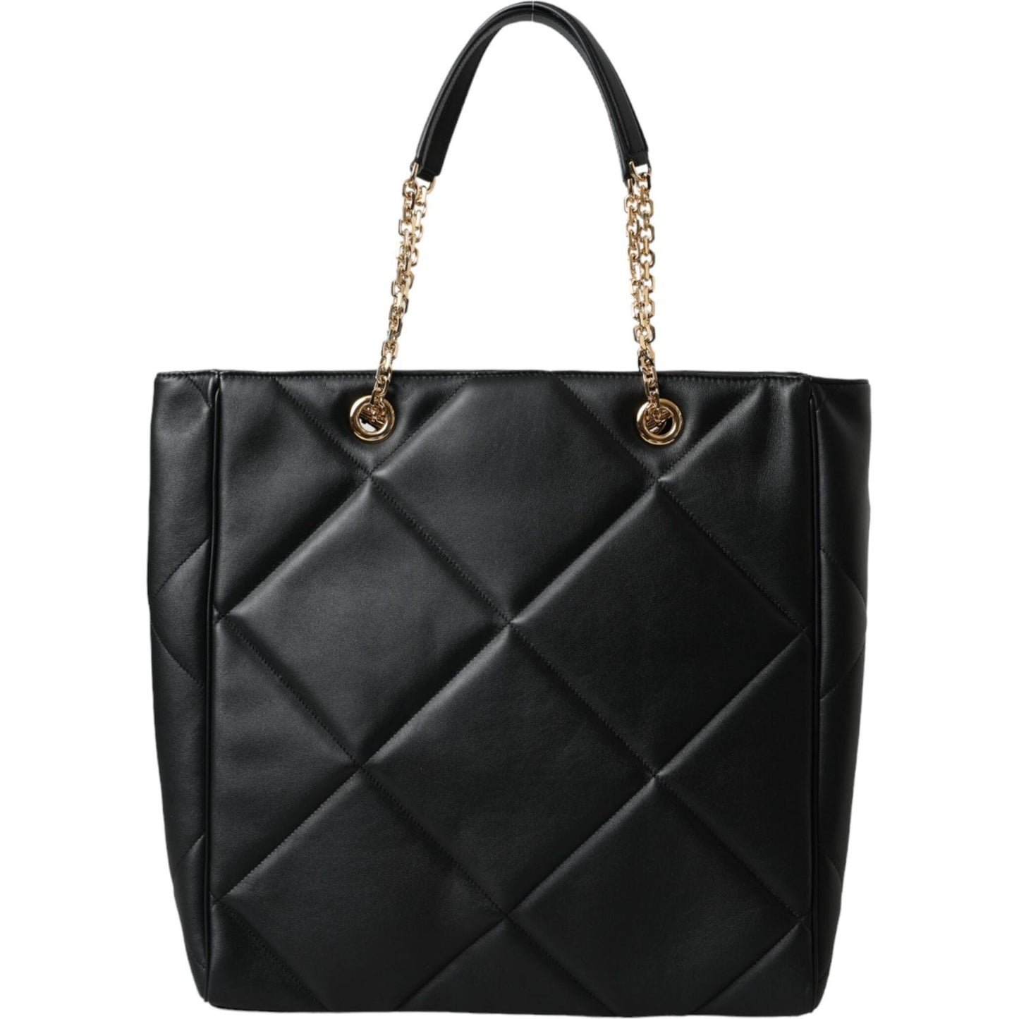 Dolce & Gabbana Black Leather JUNGLE Quilted Shopping Tote Bag Dolce & Gabbana Dark Slate Gray