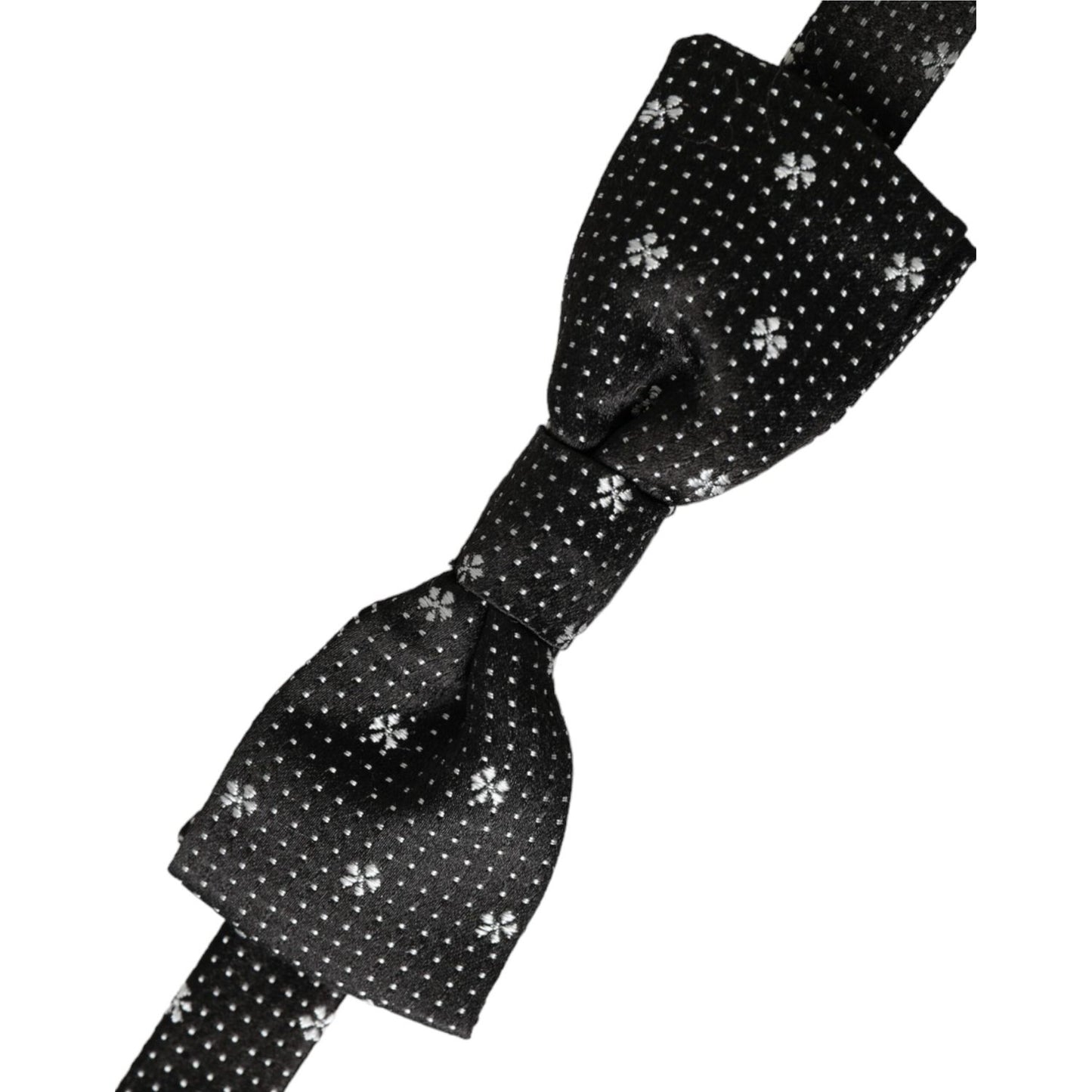 Dolce & Gabbana Black Silk Floral Adjustable Neck Men Papillon Bow Tie Dolce & Gabbana Black
