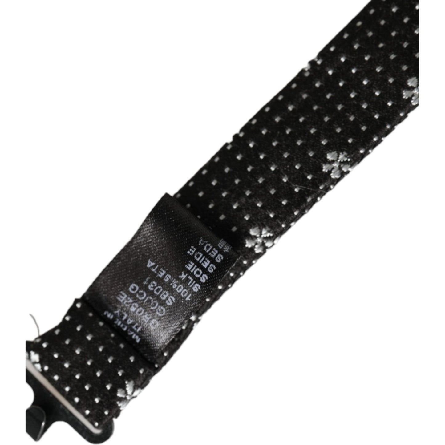 Dolce & Gabbana Black Silk Floral Adjustable Neck Men Papillon Bow Tie Dolce & Gabbana Black