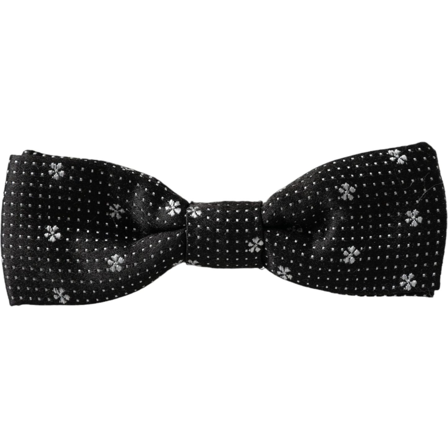 Dolce & Gabbana Black Silk Floral Adjustable Neck Men Papillon Bow Tie Dolce & Gabbana Black