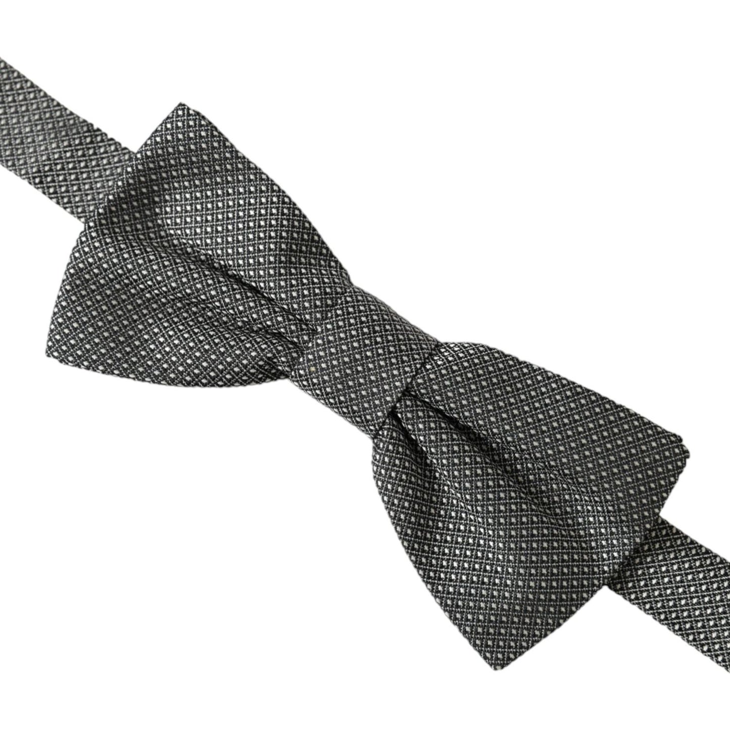 Dolce & Gabbana Gray Silk Patterned Adjustable Neck Men Bow Tie Dolce & Gabbana Dark Slate Gray