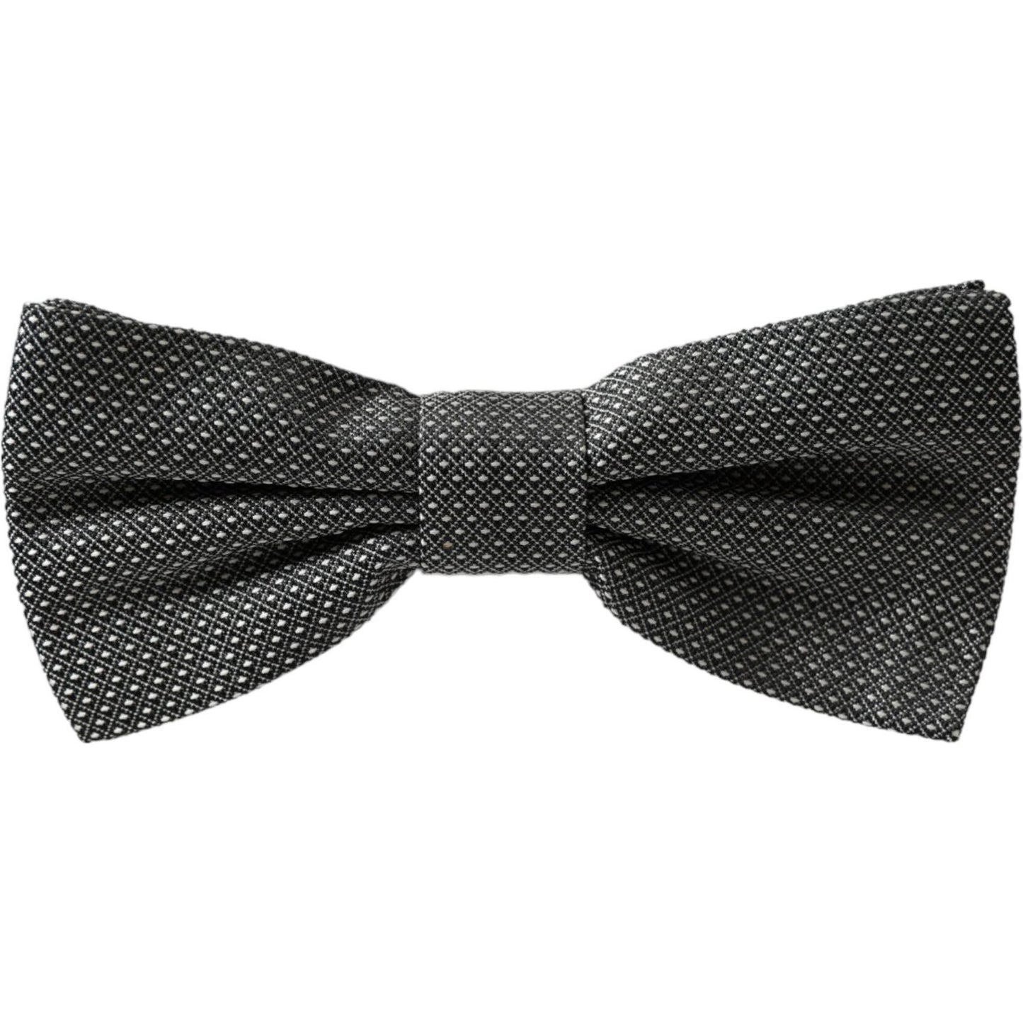 Dolce & Gabbana Gray Silk Patterned Adjustable Neck Men Bow Tie Dolce & Gabbana Dark Slate Gray