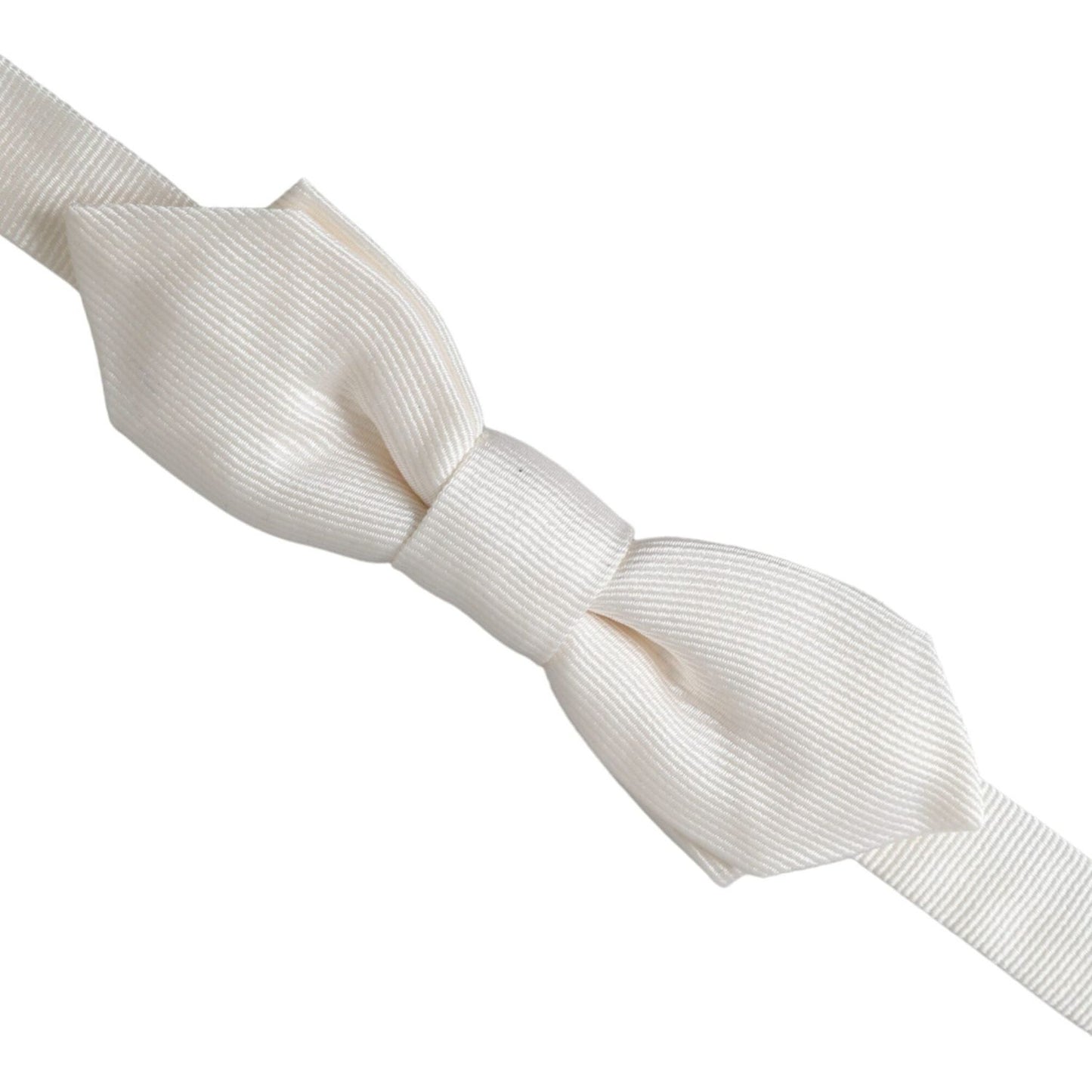 Dolce & Gabbana White Silk Adjustable Neck Men Papillon Bow Tie Dolce & Gabbana Light Gray