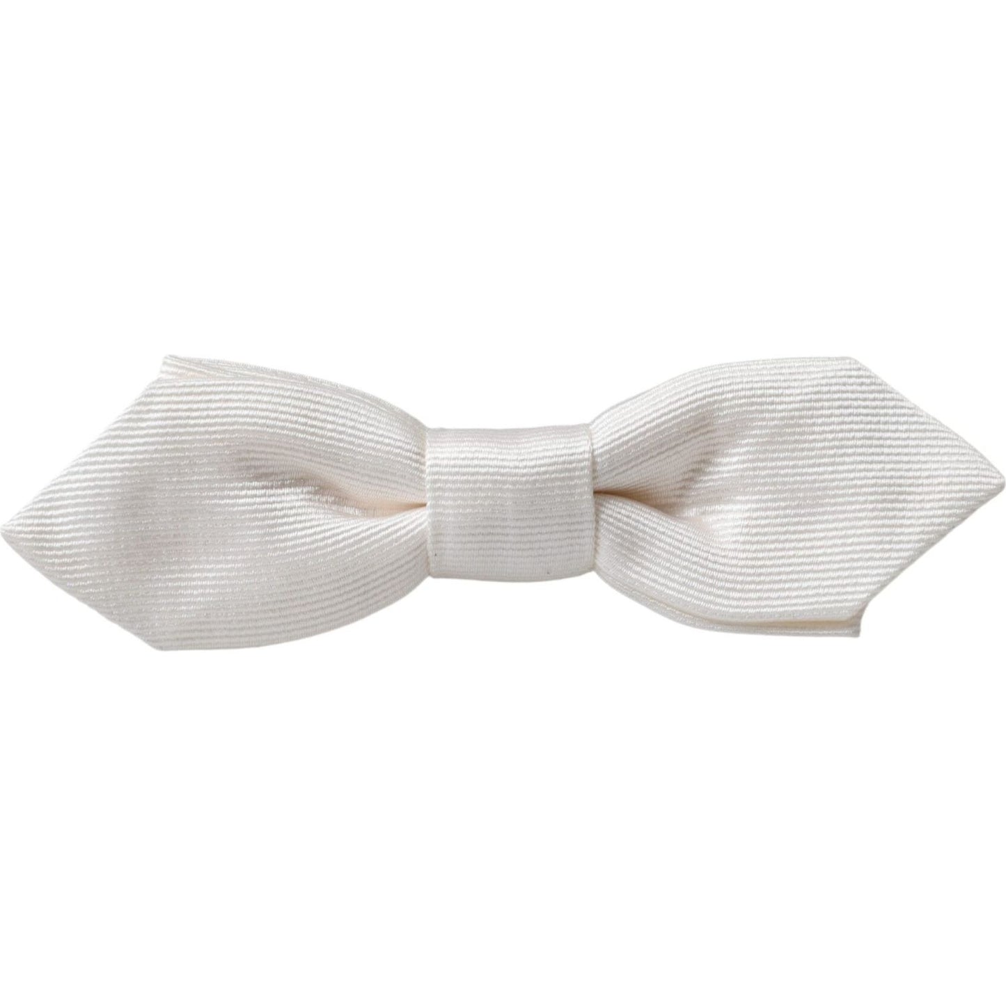 Dolce & Gabbana White Silk Adjustable Neck Men Papillon Bow Tie Dolce & Gabbana Light Gray