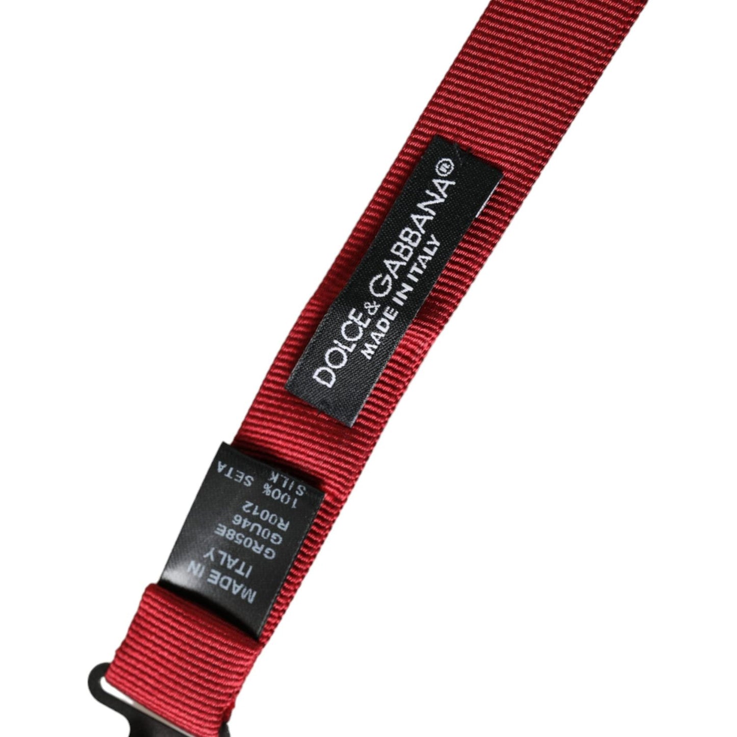 Dolce & Gabbana Red Silk Jacquard Adjustable Neck Men Bow Tie Dolce & Gabbana Dark Slate Gray