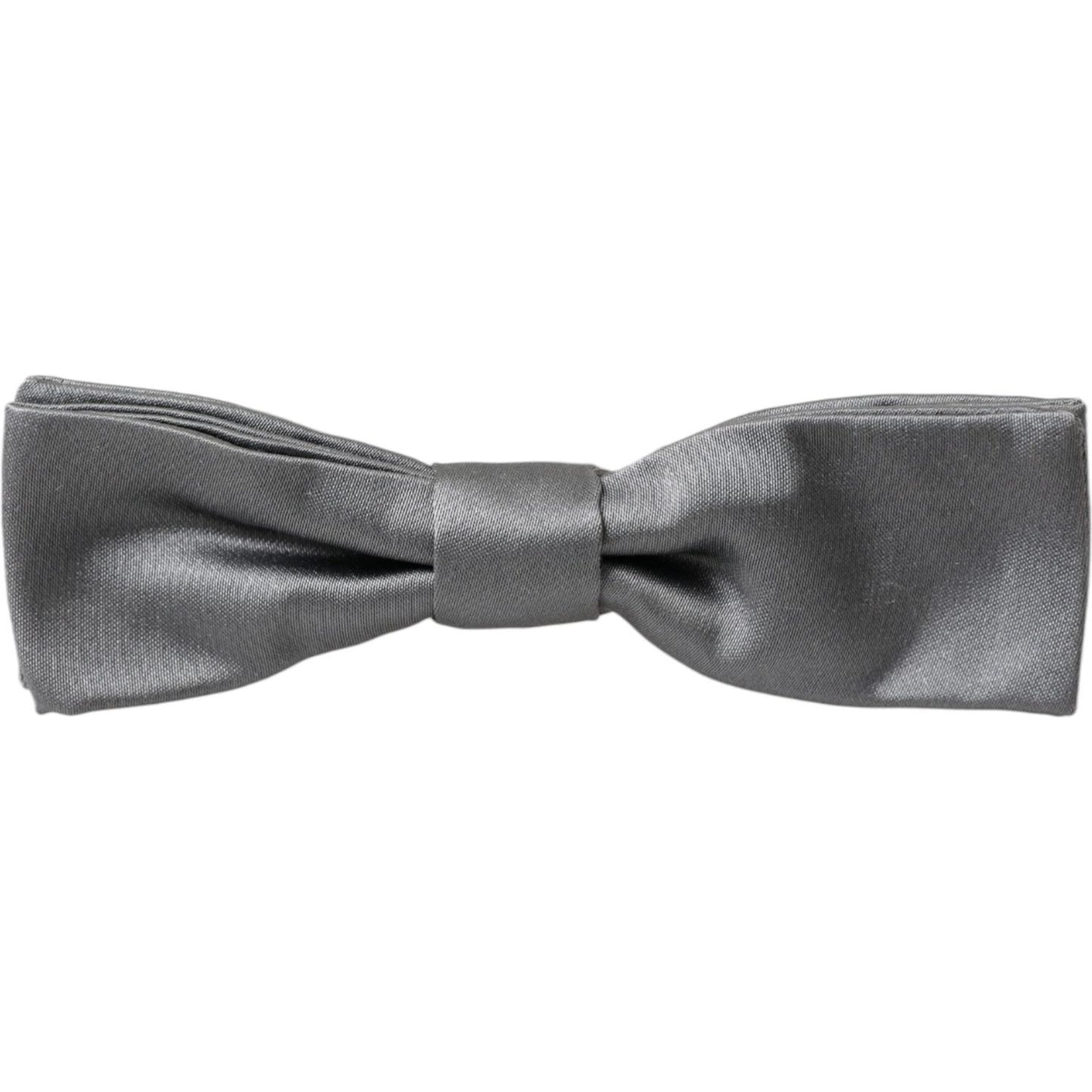 Dolce & Gabbana Gray Satin Silk Adjustable Neck Men Papillon Bow Tie Dolce & Gabbana Dim Gray