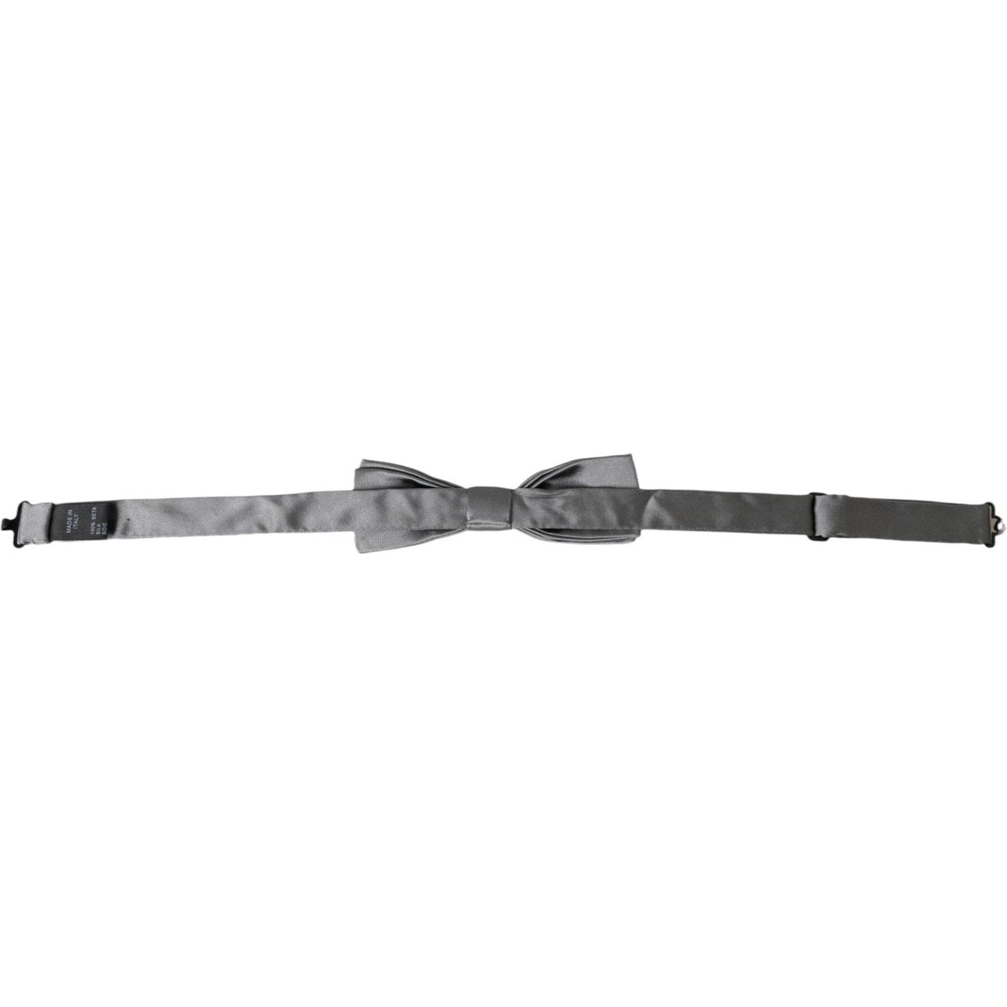 Dolce & Gabbana Gray Satin Silk Adjustable Neck Men Papillon Bow Tie Dolce & Gabbana Dim Gray