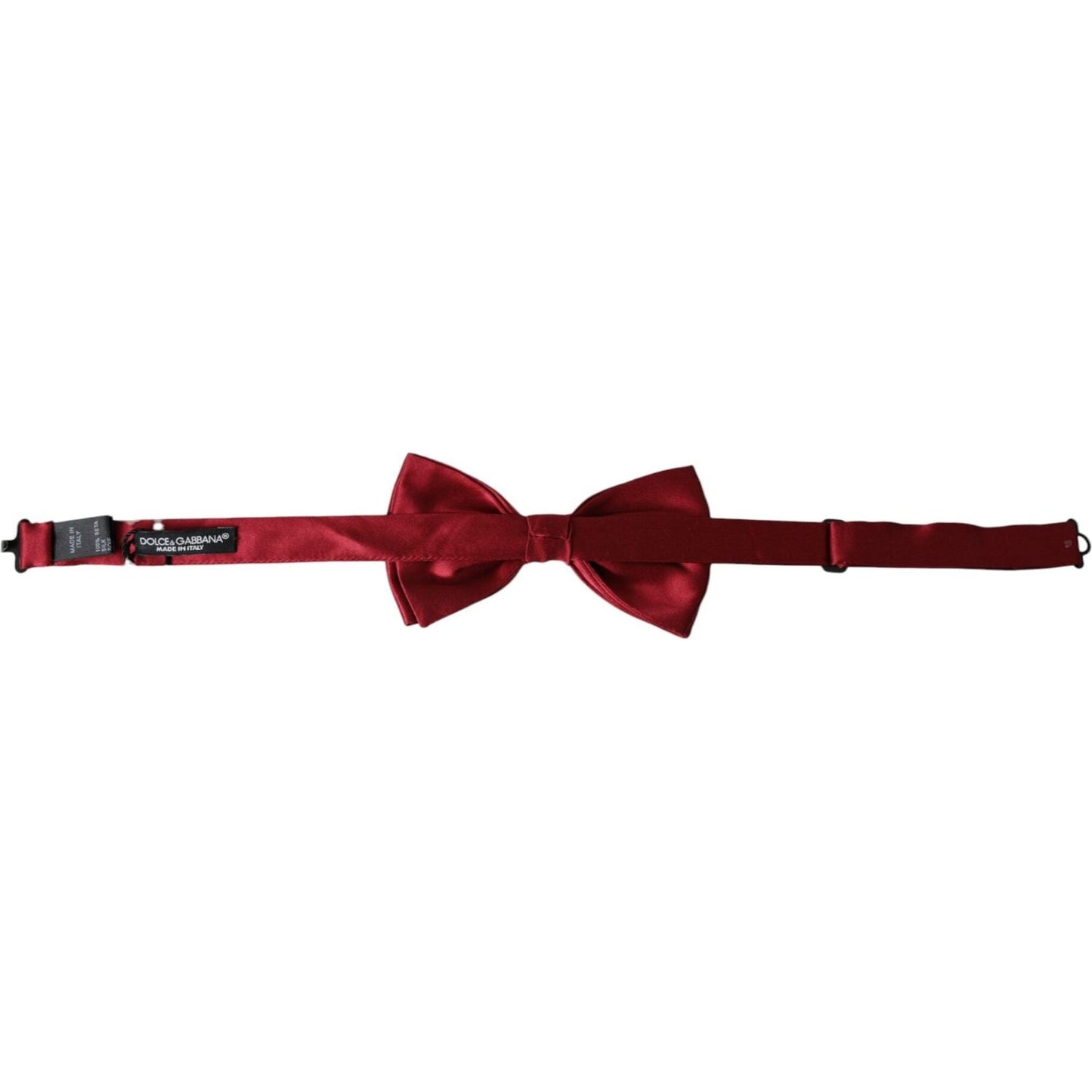 Dolce & Gabbana Red Satin Silk Adjustable Neck Men Bow Tie Dolce & Gabbana Dark Red