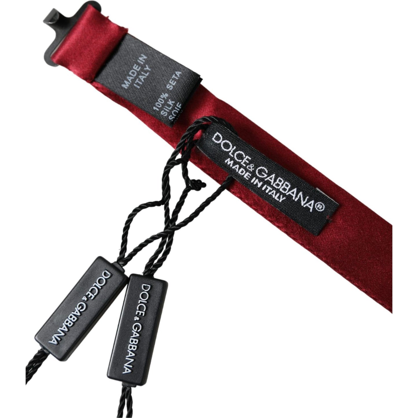 Dolce & Gabbana Red Satin Silk Adjustable Neck Men Bow Tie Dolce & Gabbana Dark Slate Gray