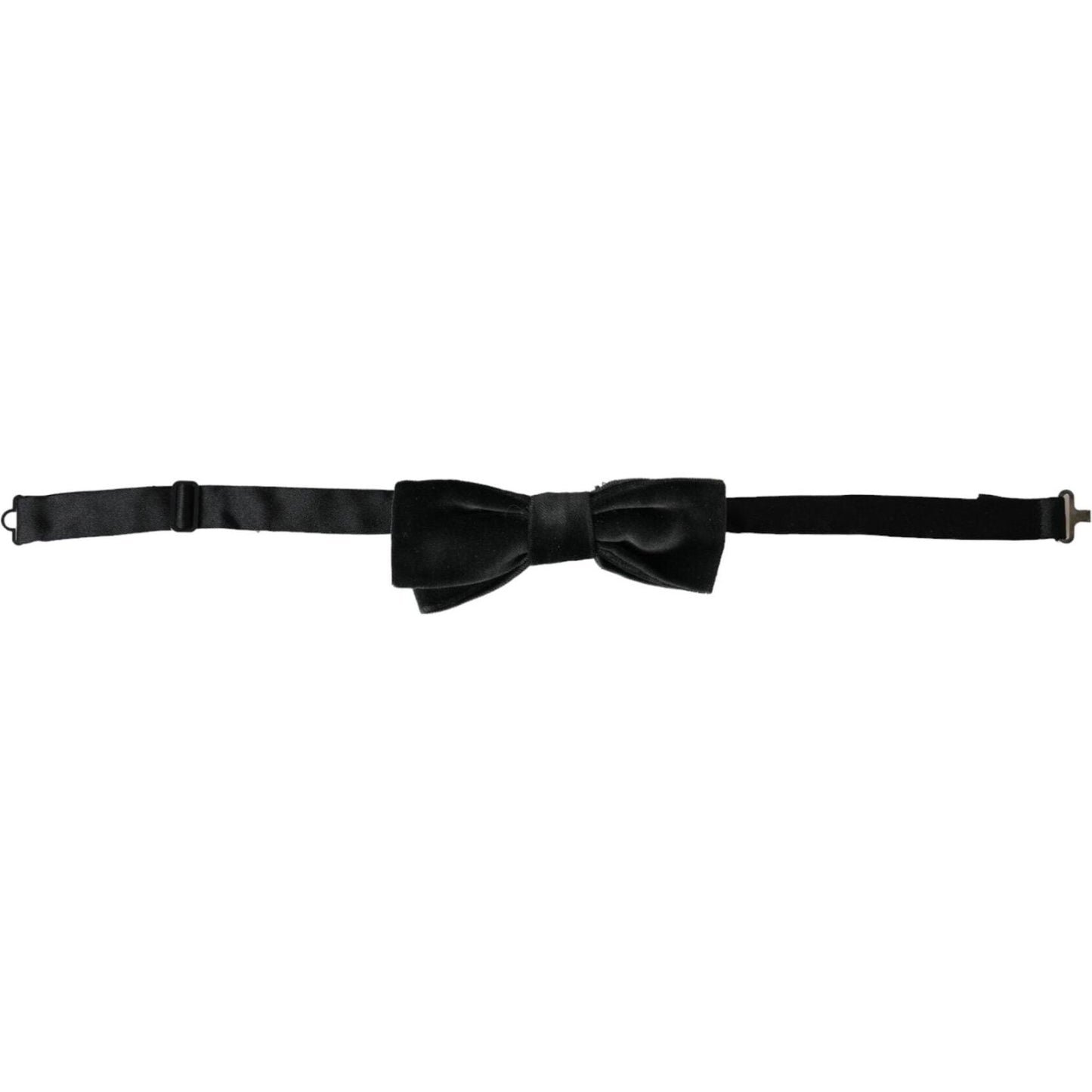 Dolce & Gabbana Black Velvet Cotton Adjustable Neck Men Bow Tie Dolce & Gabbana Black