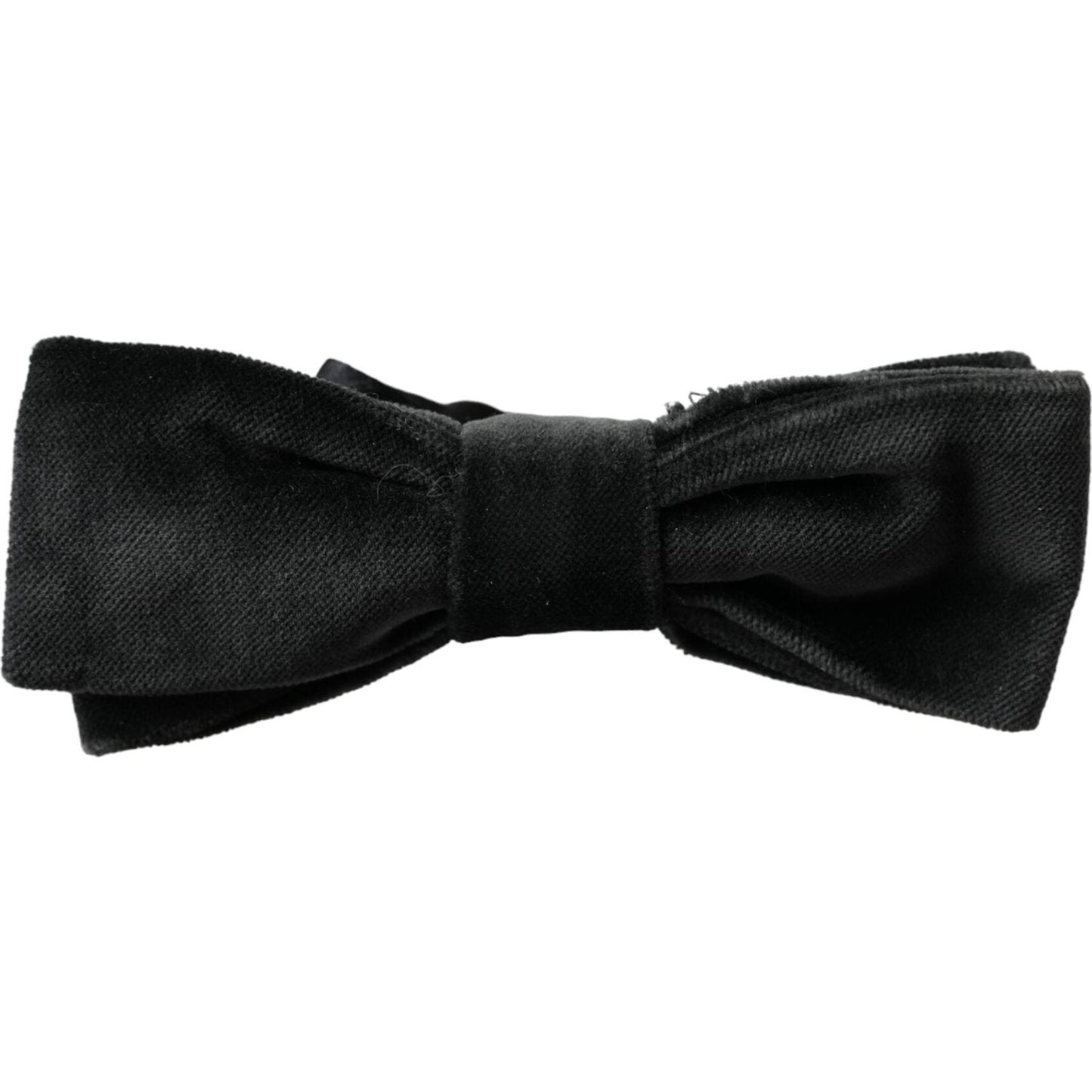Dolce & Gabbana Black Velvet Cotton Adjustable Neck Men Bow Tie Dolce & Gabbana Black