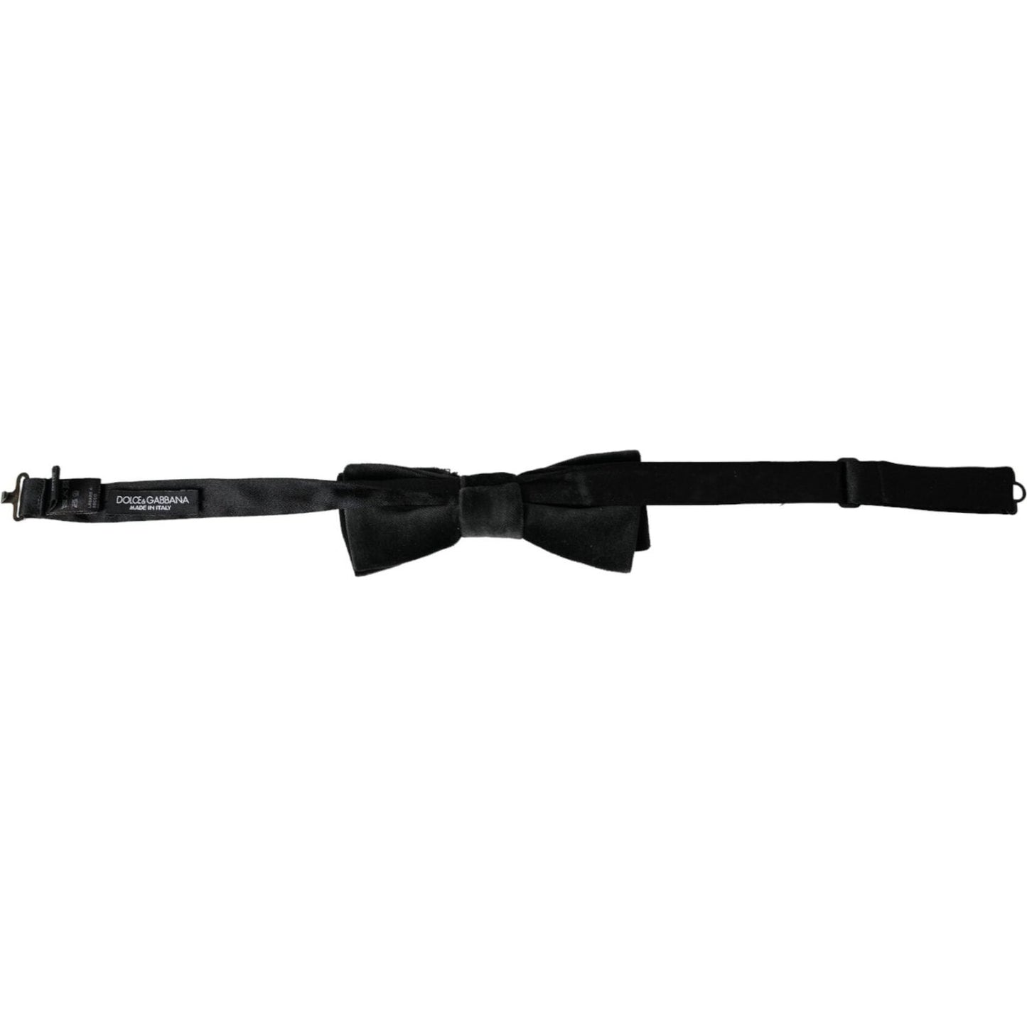 Dolce & Gabbana Black Velvet Cotton Adjustable Neck Men Bow Tie Dolce & Gabbana Black