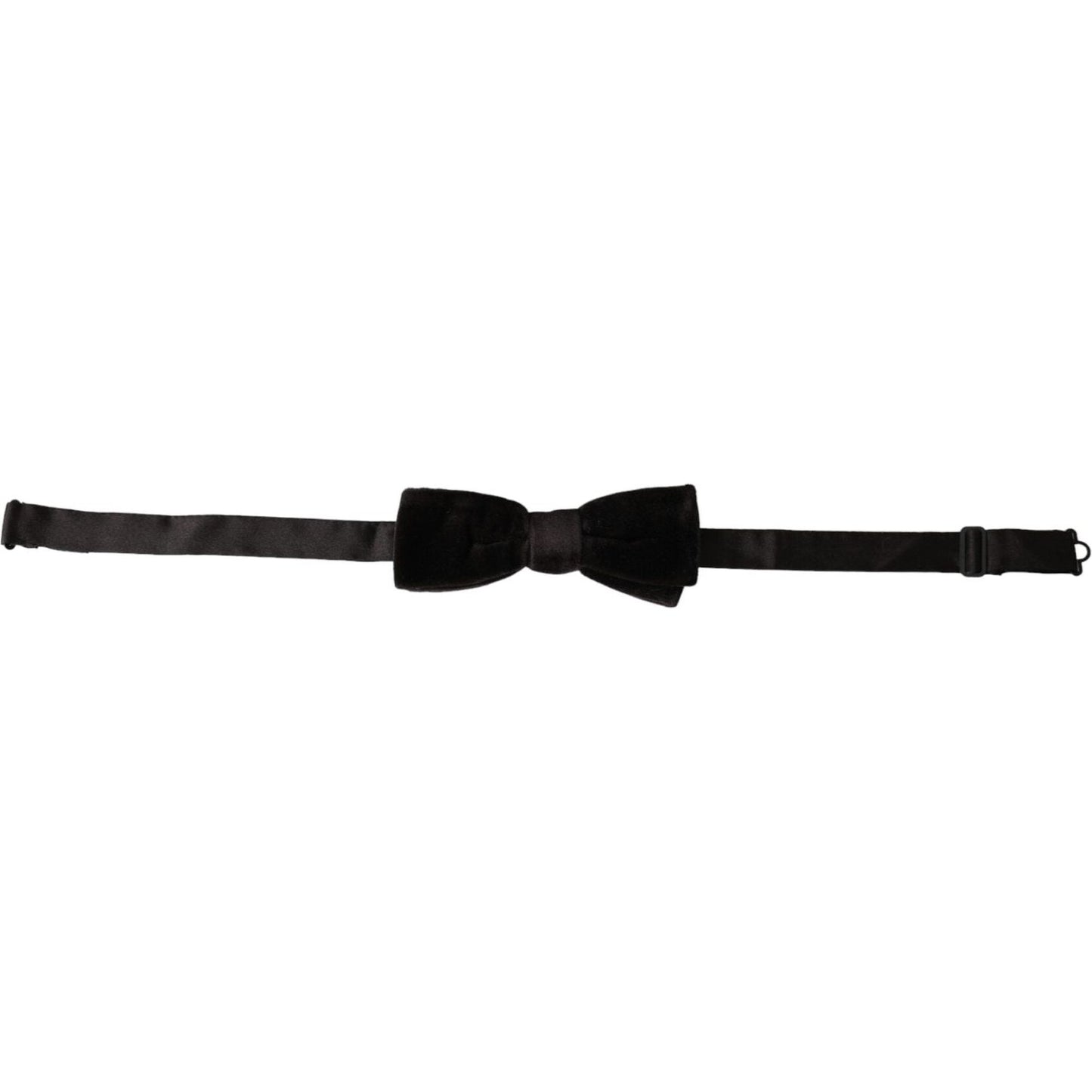 Dolce & Gabbana Black Velvet Cotton Adjustable Neck Men Bow Tie Dolce & Gabbana Black