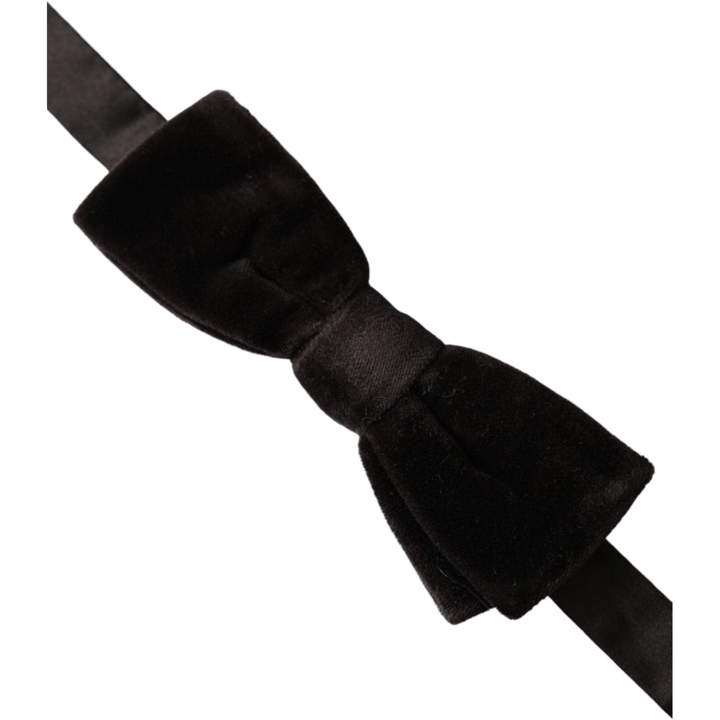Dolce & Gabbana Black Velvet Cotton Adjustable Neck Men Bow Tie Dolce & Gabbana Black