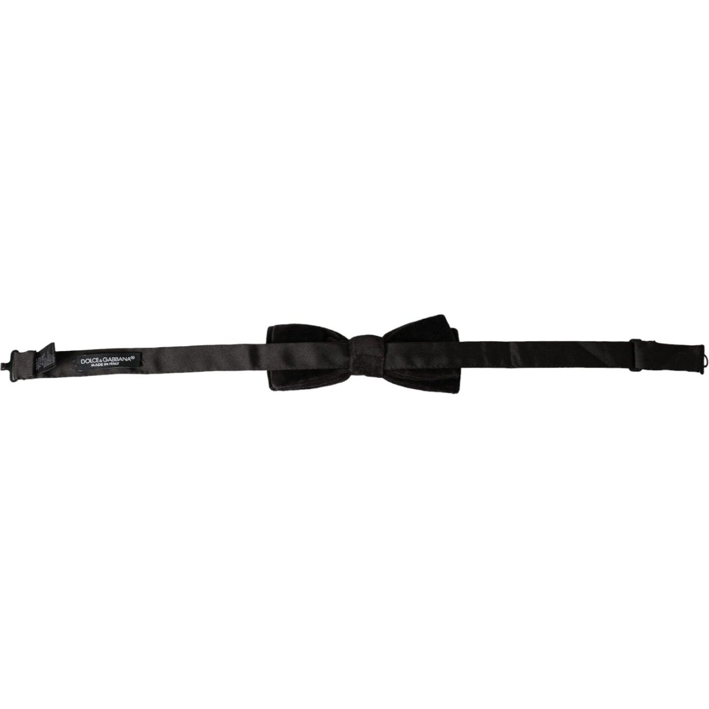Dolce & Gabbana Black Velvet Cotton Adjustable Neck Men Bow Tie Dolce & Gabbana Black