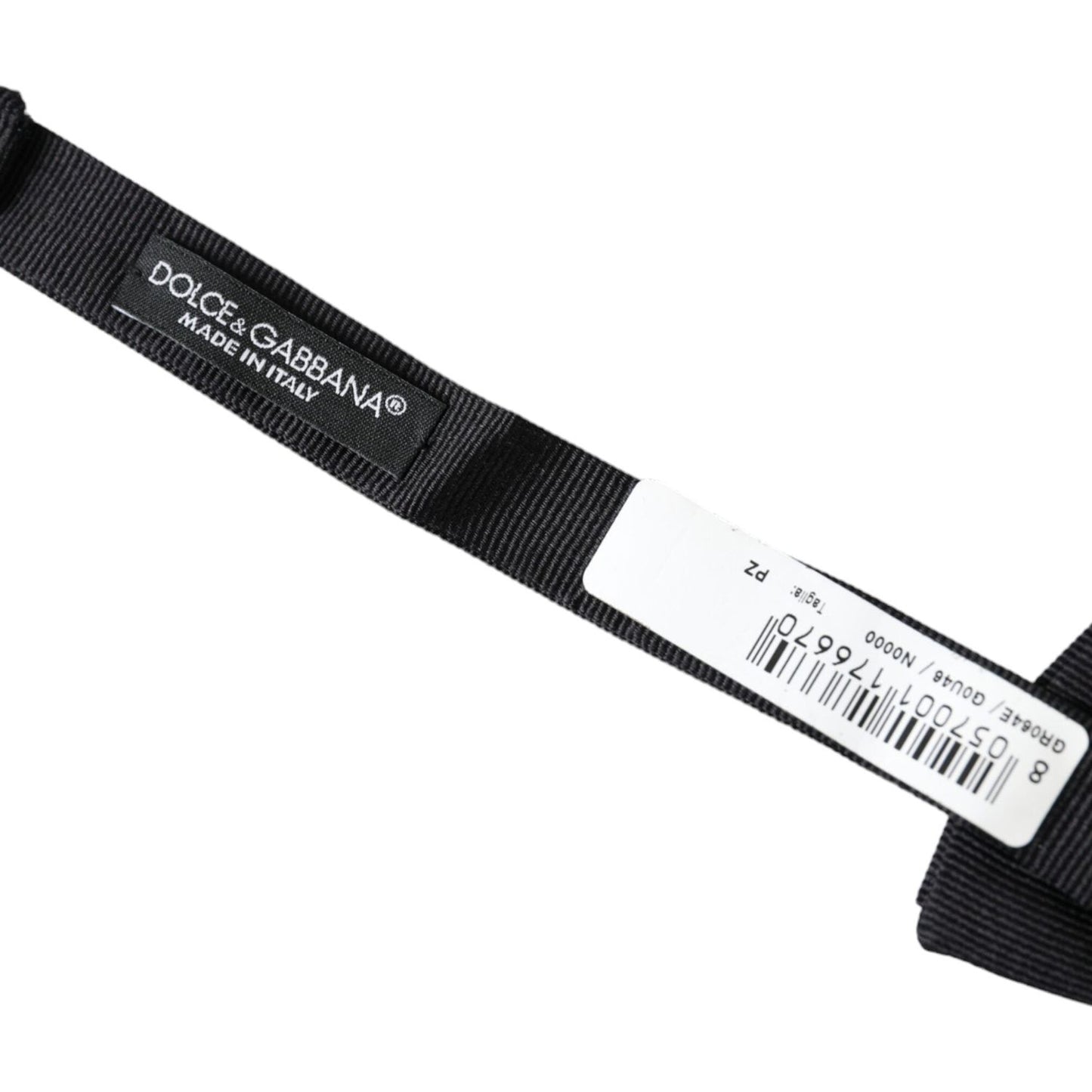 Dolce & Gabbana Black Silk Adjustable Neck Men Bow Tie Dolce & Gabbana White Smoke