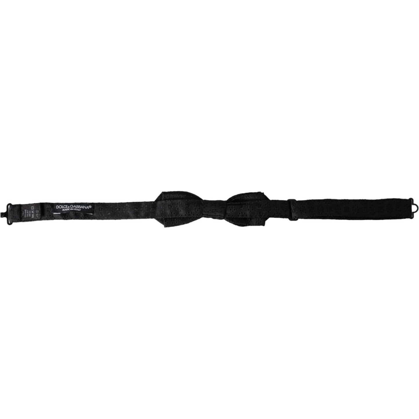 Dolce & Gabbana Black Silk Fantasy Adjustable Neck Men Bow Tie Dolce & Gabbana Black