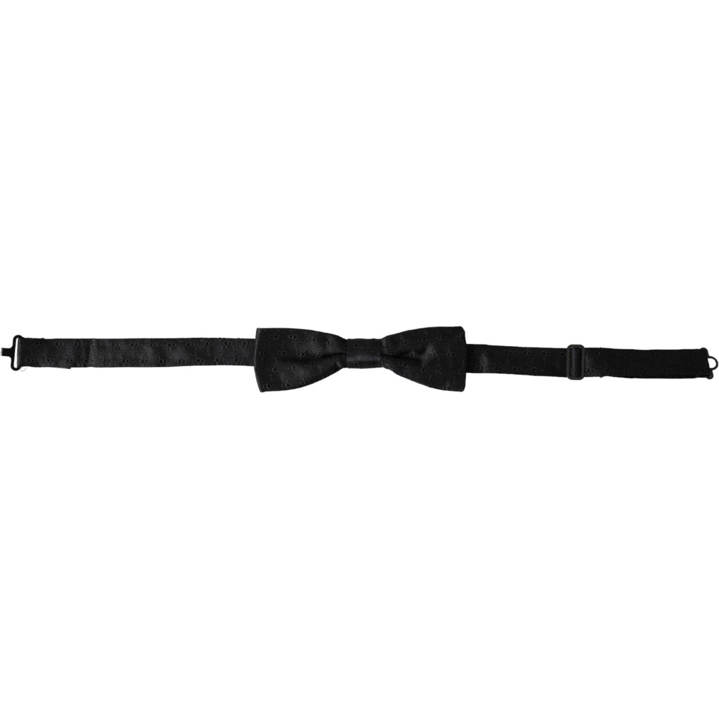 Dolce & Gabbana Black Silk Patterned Adjustable Neck Men Bow Tie Dolce & Gabbana Black