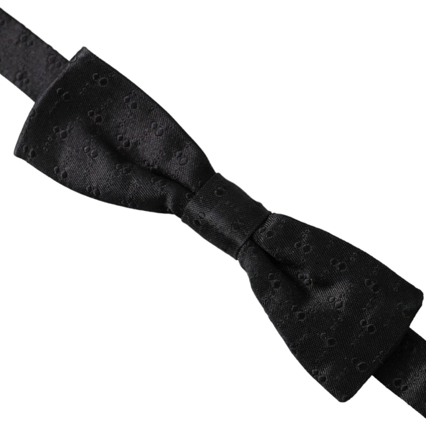 Dolce & Gabbana Black Silk Patterned Adjustable Neck Men Bow Tie Dolce & Gabbana Black