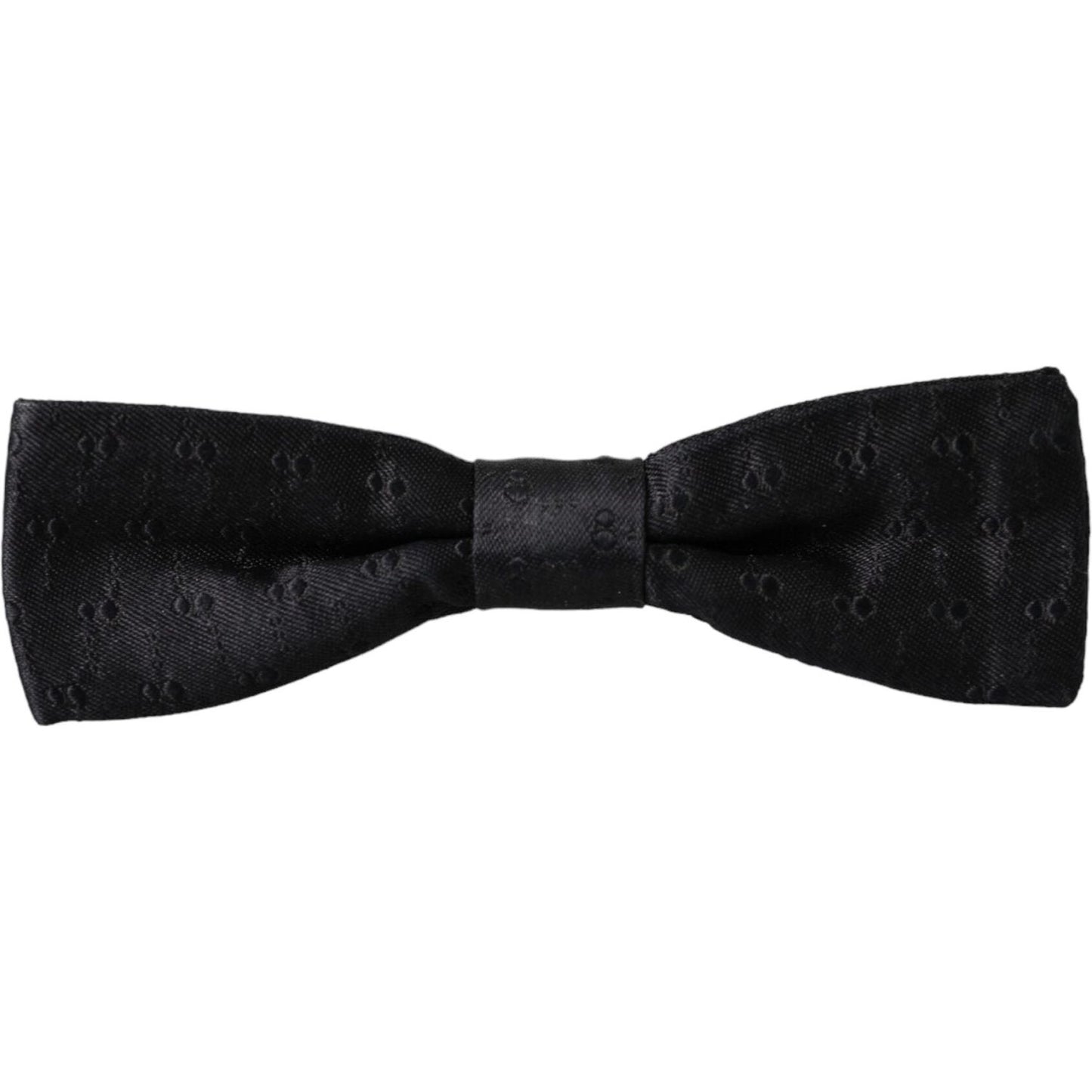 Dolce & Gabbana Black Silk Patterned Adjustable Neck Men Bow Tie Dolce & Gabbana Black