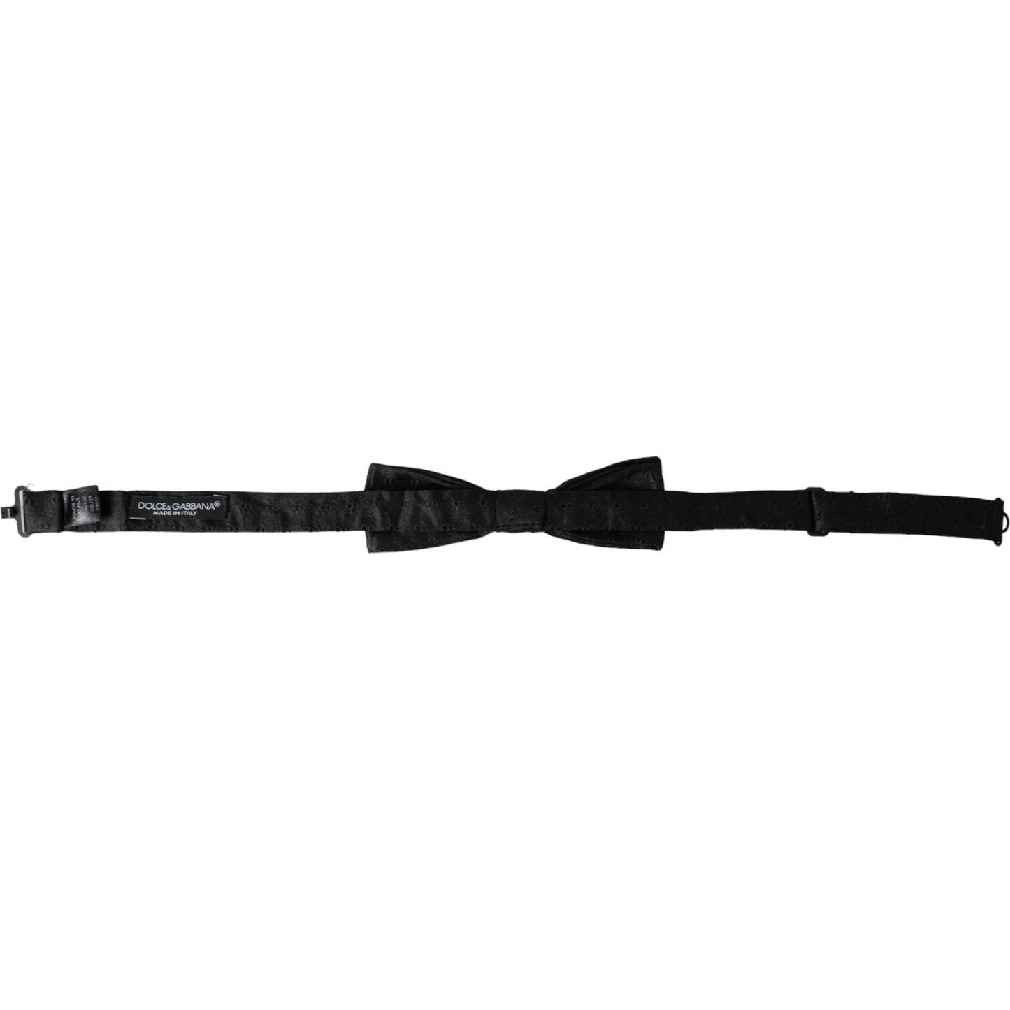Dolce & Gabbana Black Silk Patterned Adjustable Neck Men Bow Tie Dolce & Gabbana Black