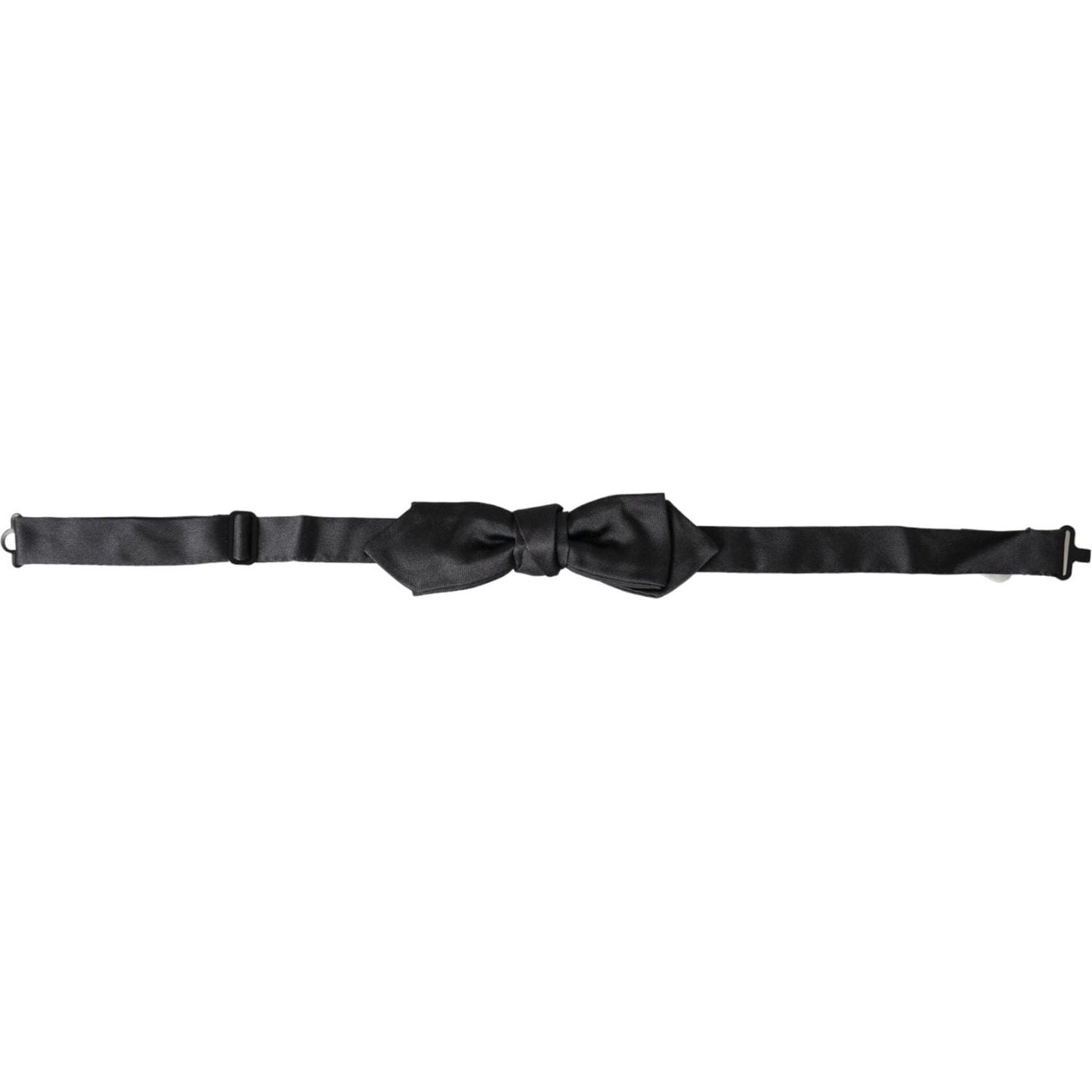 Dolce & Gabbana Black Satin Silk Adjustable Neck Men Bow Tie Dolce & Gabbana Dark Slate Gray