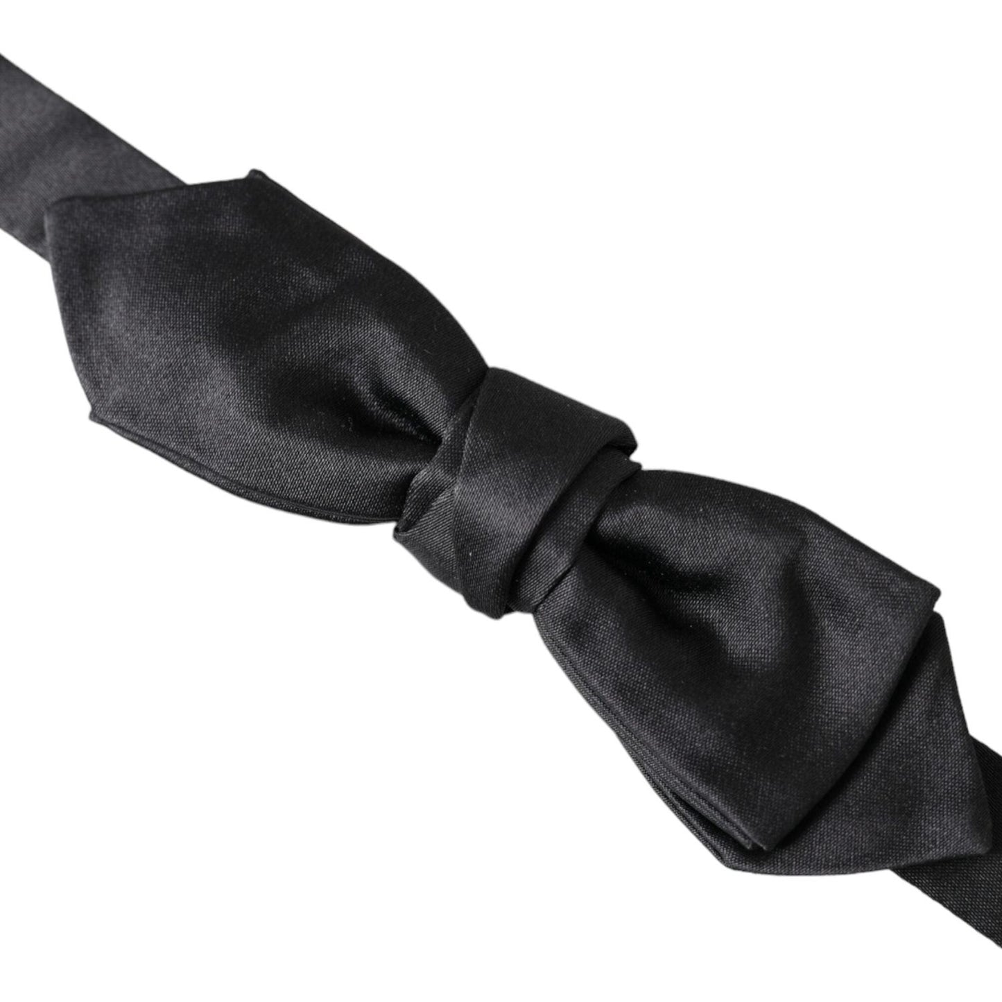Dolce & Gabbana Black Satin Silk Adjustable Neck Men Bow Tie Dolce & Gabbana Dark Slate Gray