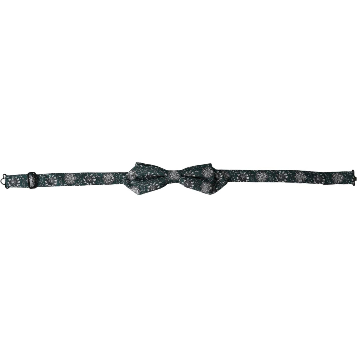 Dolce & Gabbana Green Silk Floral Adjustable Neck Men Bow Tie Dolce & Gabbana Dark Slate Gray