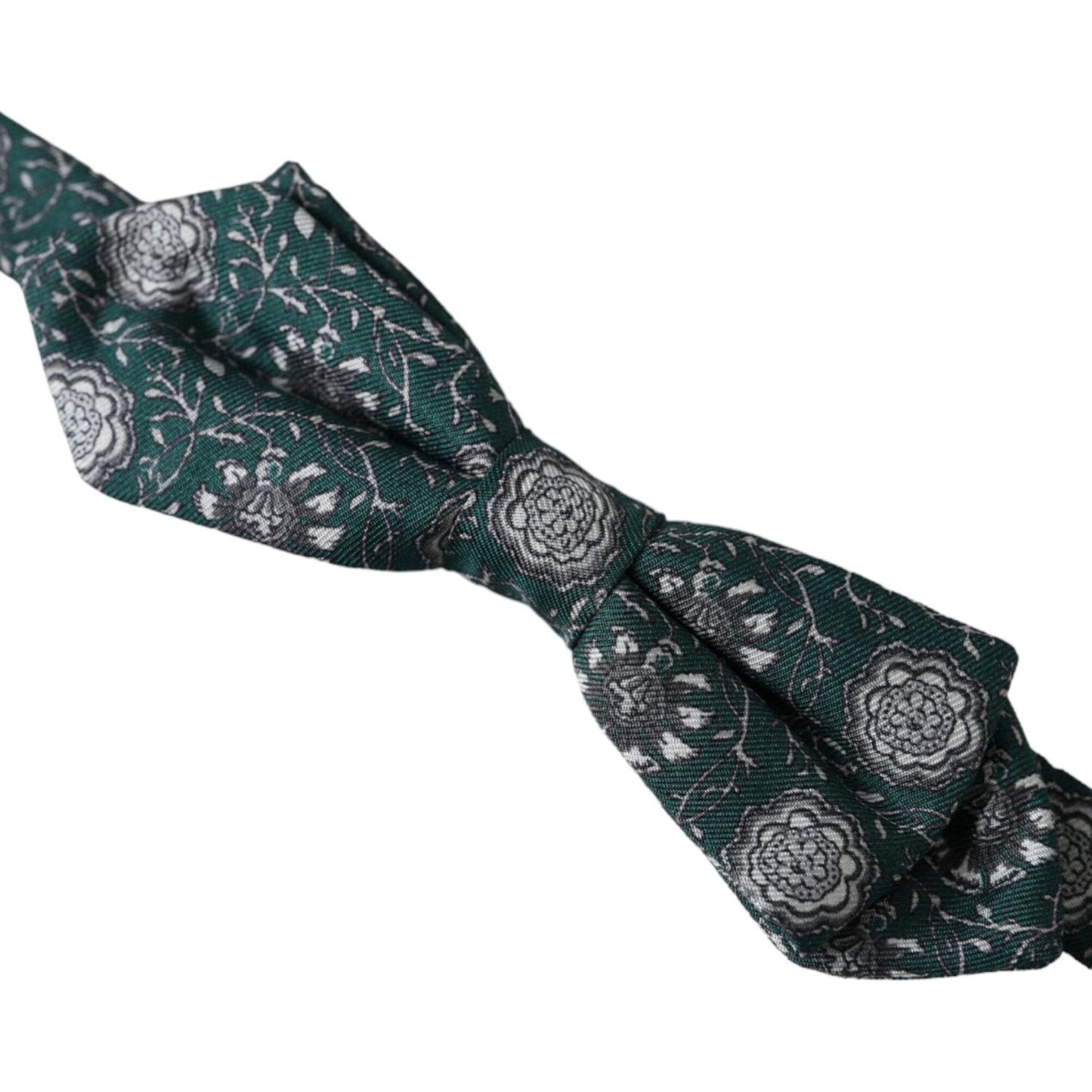 Dolce & Gabbana Green Silk Floral Adjustable Neck Men Bow Tie Dolce & Gabbana Dark Slate Gray